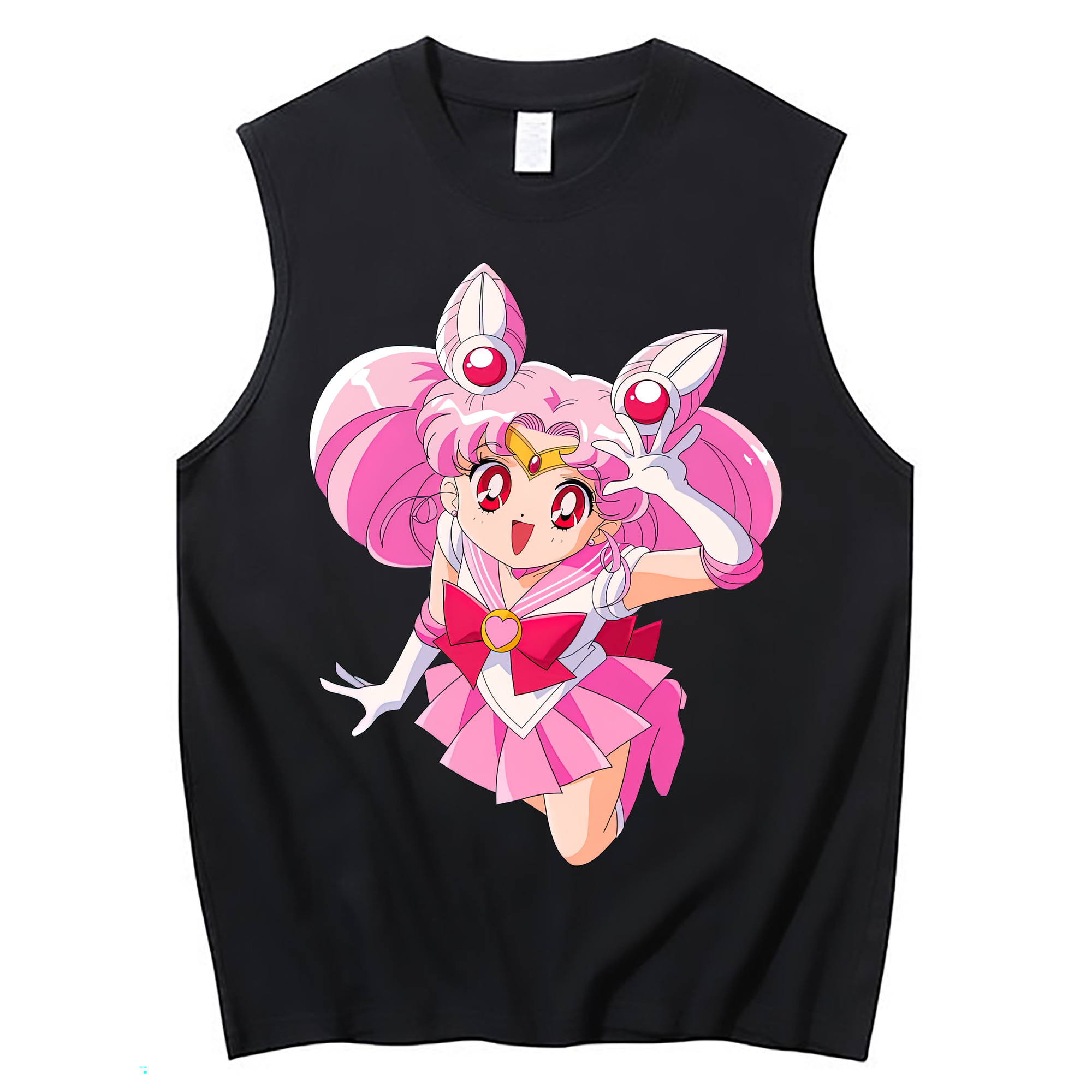 （画像用） 美少女戦士セーラームーン ちびうさ Sailor Moon Chibiusa Tsukino Usagi Small Lady Serenity コットン100％タンクトップ（フロントプリント）