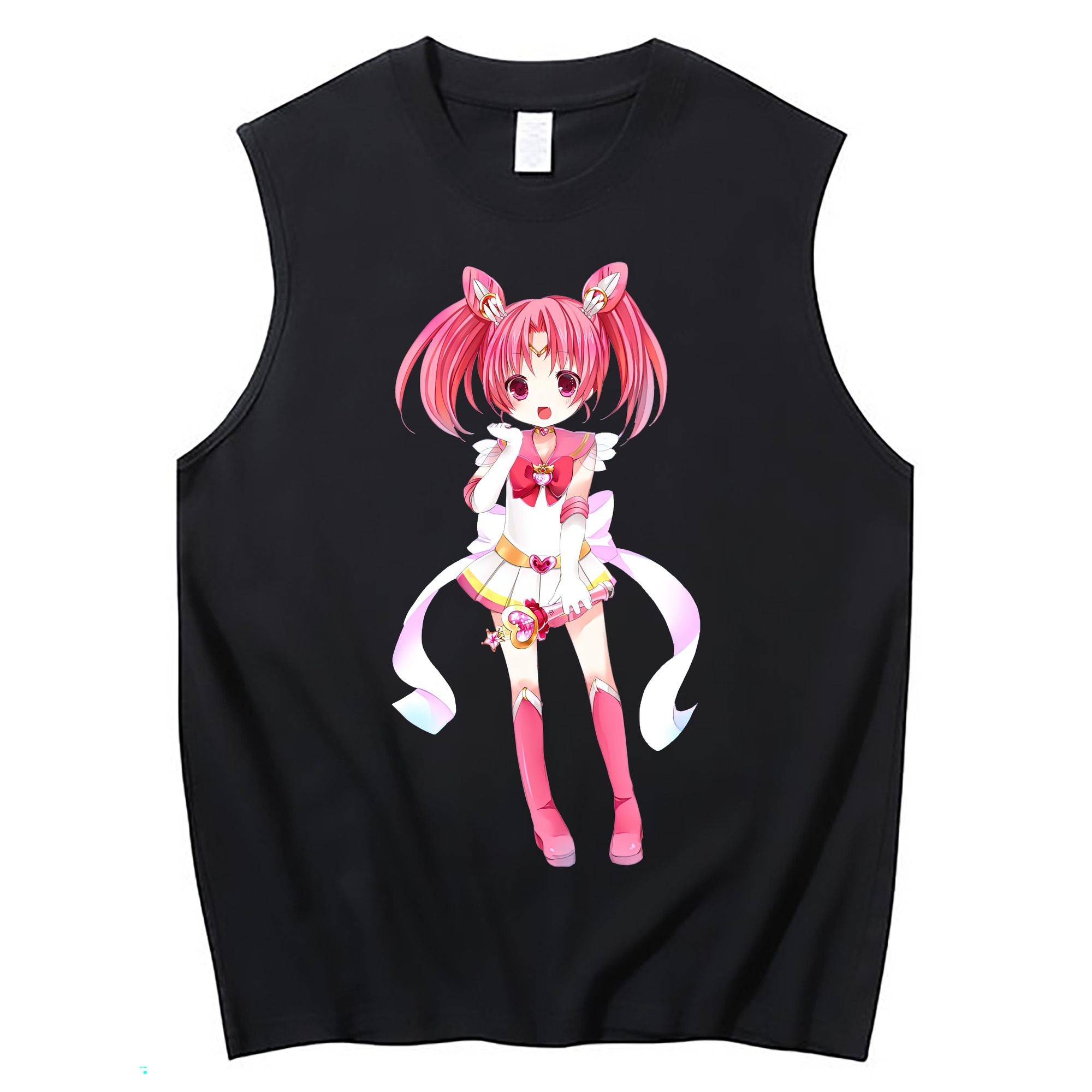 （画像用） 美少女戦士セーラームーン ちびうさ Sailor Moon Chibiusa Tsukino Usagi Small Lady Serenity コットン100％タンクトップ（フロントプリント）