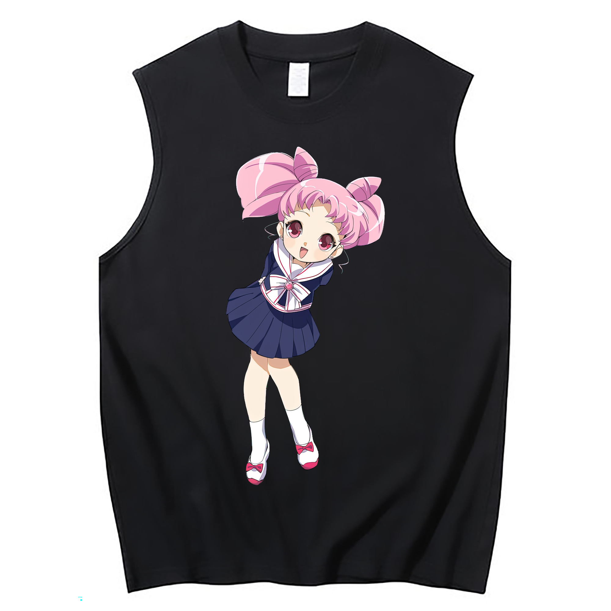 （画像用） 美少女戦士セーラームーン ちびうさ Sailor Moon Chibiusa Tsukino Usagi Small Lady Serenity コットン100％タンクトップ（フロントプリント）