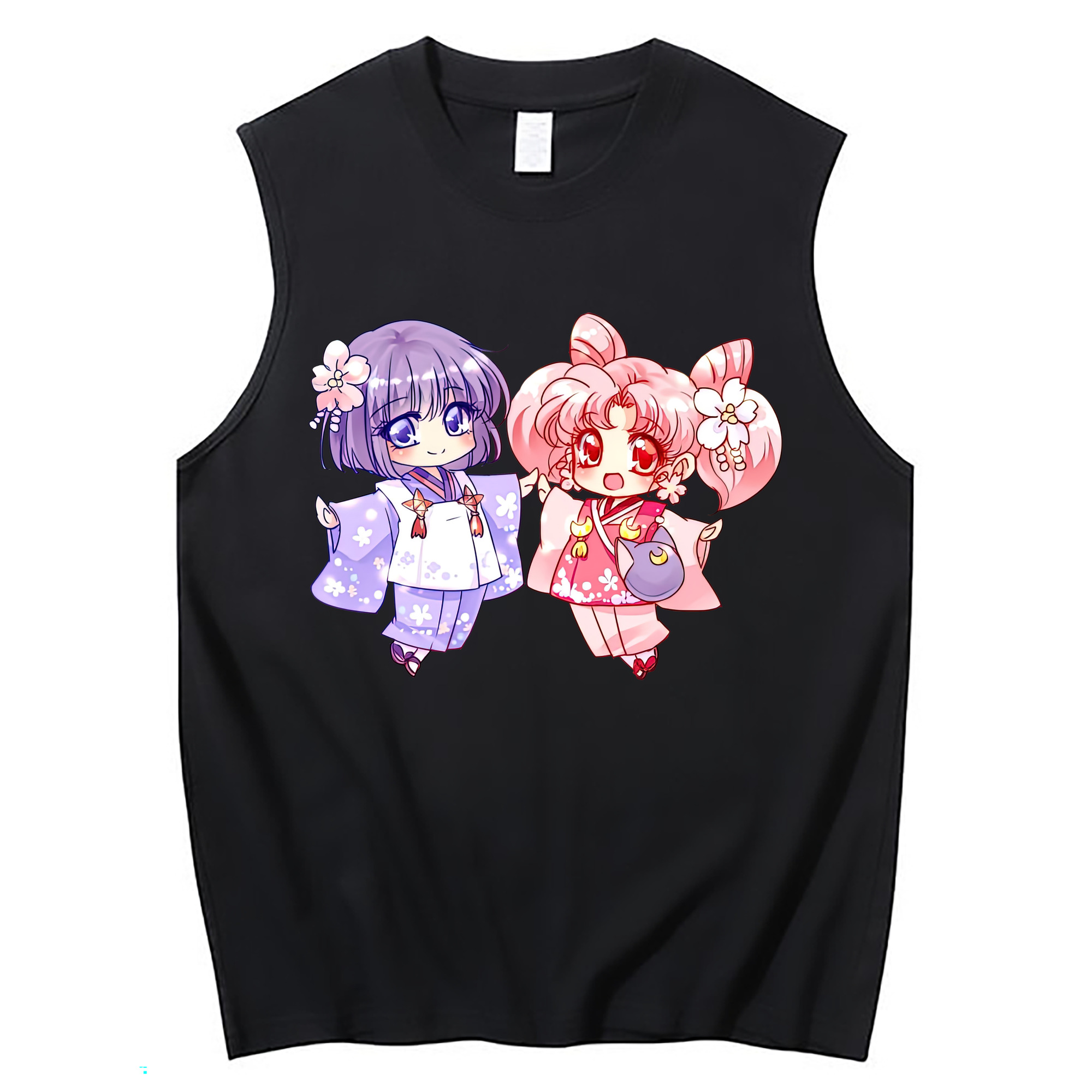 （画像用） 美少女戦士セーラームーン ちびうさ Sailor Moon Chibiusa Tsukino Usagi Small Lady Serenity コットン100％タンクトップ（フロントプリント）