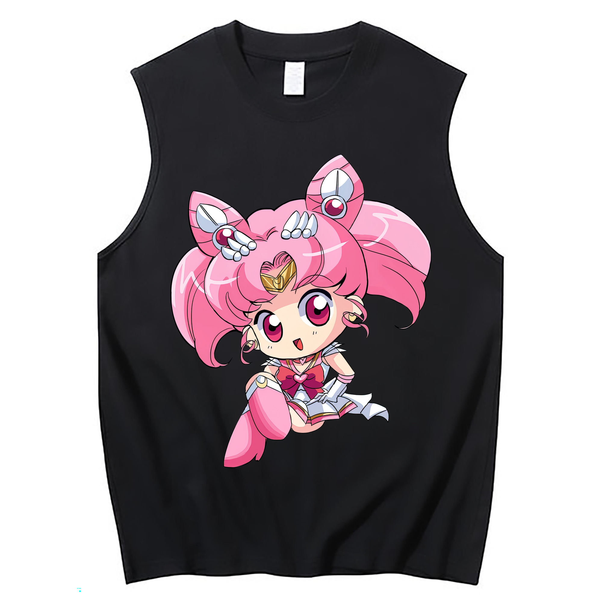 （画像用） 美少女戦士セーラームーン ちびうさ Sailor Moon Chibiusa Tsukino Usagi Small Lady Serenity コットン100％タンクトップ（フロントプリント）