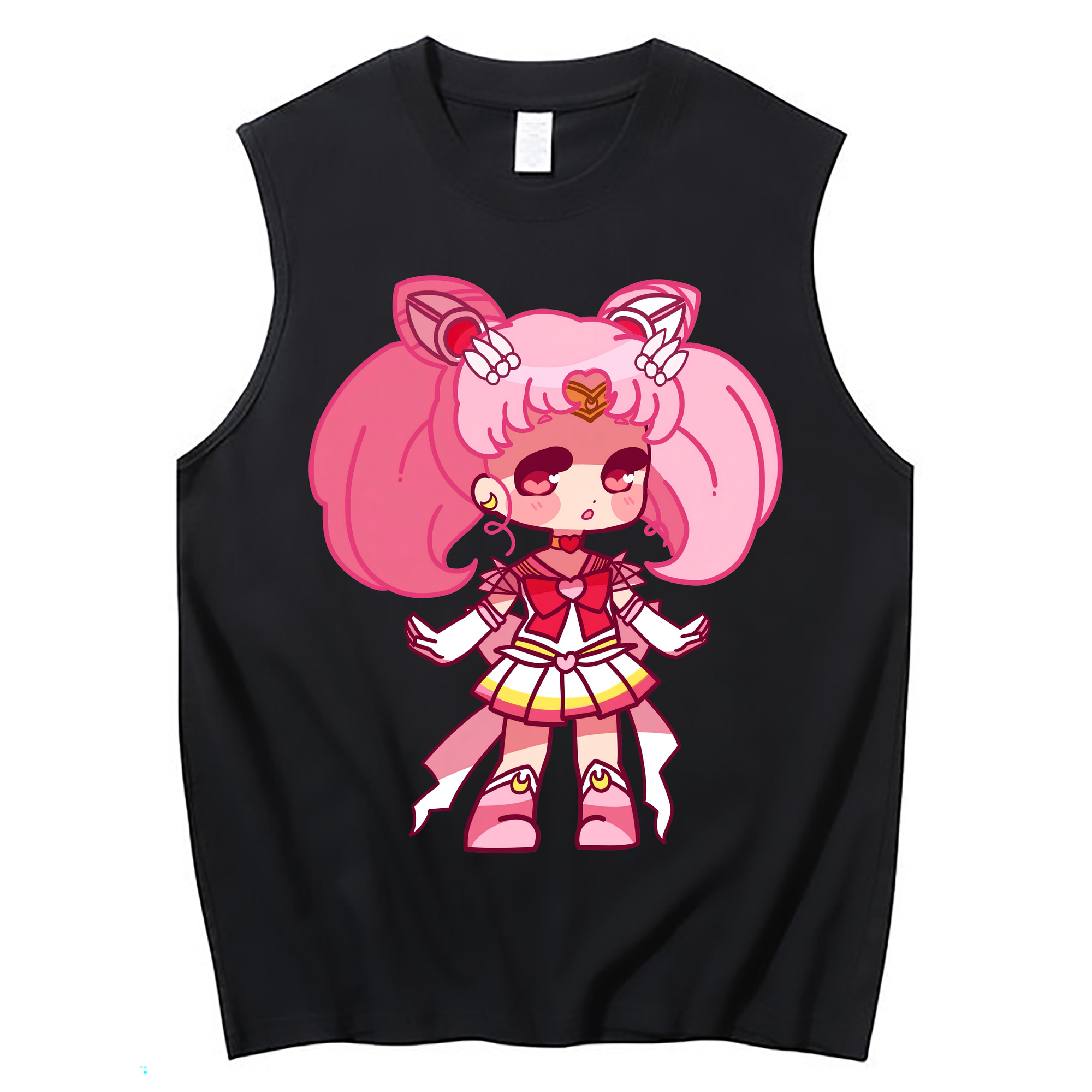 （画像用） 美少女戦士セーラームーン ちびうさ Sailor Moon Chibiusa Tsukino Usagi Small Lady Serenity コットン100％タンクトップ（フロントプリント）