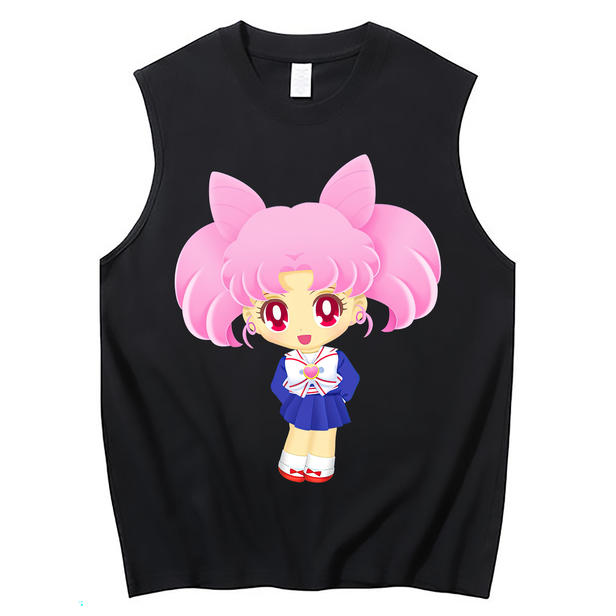 （画像用） 美少女戦士セーラームーン ちびうさ Sailor Moon Chibiusa Tsukino Usagi Small Lady Serenity コットン100％タンクトップ（フロントプリント）