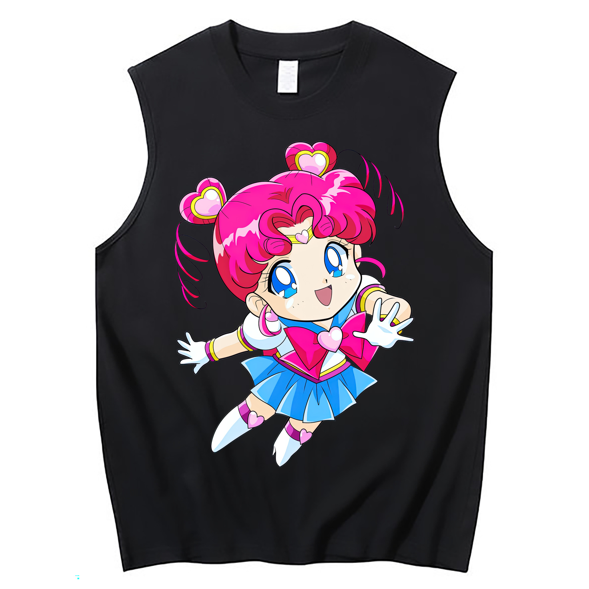 （画像用） 美少女戦士セーラームーン ちびうさ Sailor Moon Chibiusa Tsukino Usagi Small Lady Serenity コットン100％タンクトップ（フロントプリント）