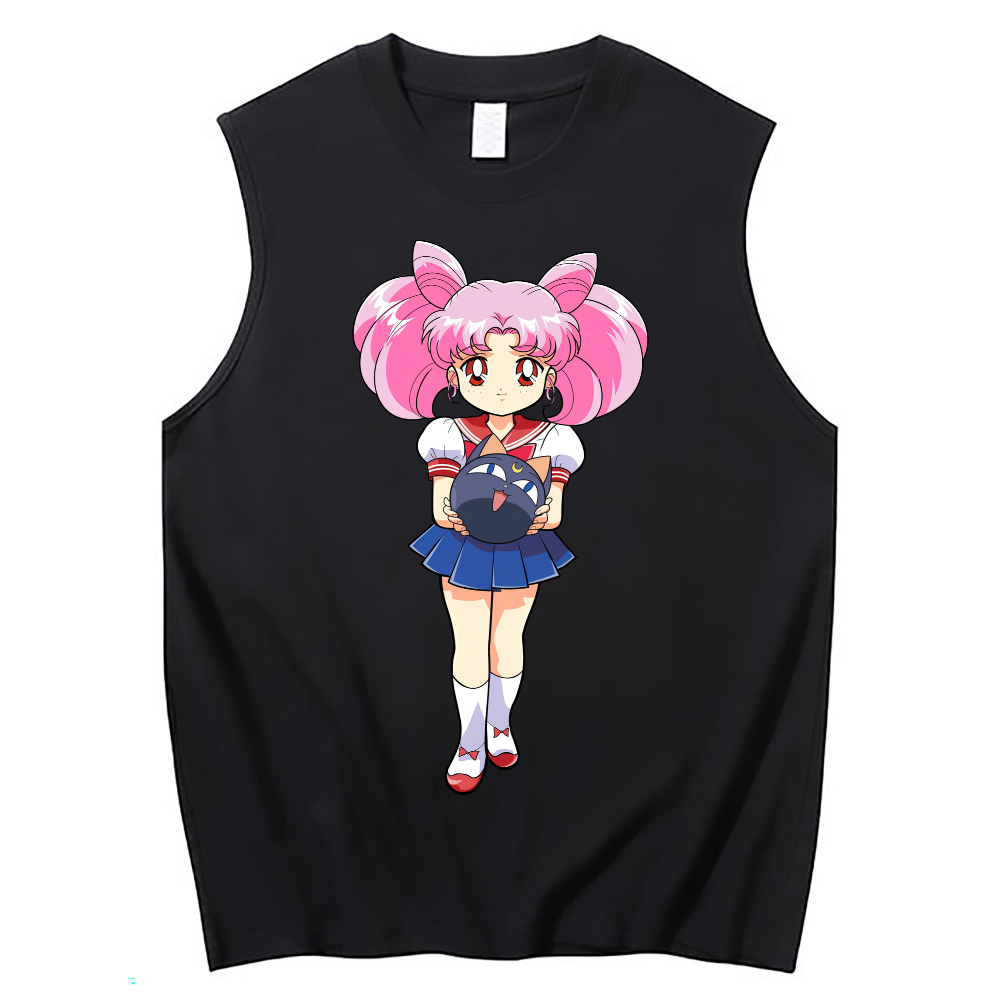 （画像用） 美少女戦士セーラームーン ちびうさ Sailor Moon Chibiusa Tsukino Usagi Small Lady Serenity コットン100％タンクトップ（フロントプリント）
