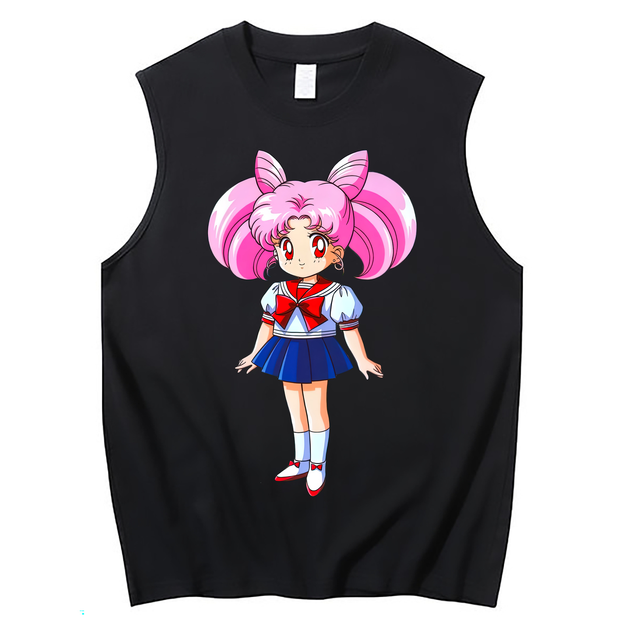 （画像用） 美少女戦士セーラームーン ちびうさ Sailor Moon Chibiusa Tsukino Usagi Small Lady Serenity コットン100％タンクトップ（フロントプリント）
