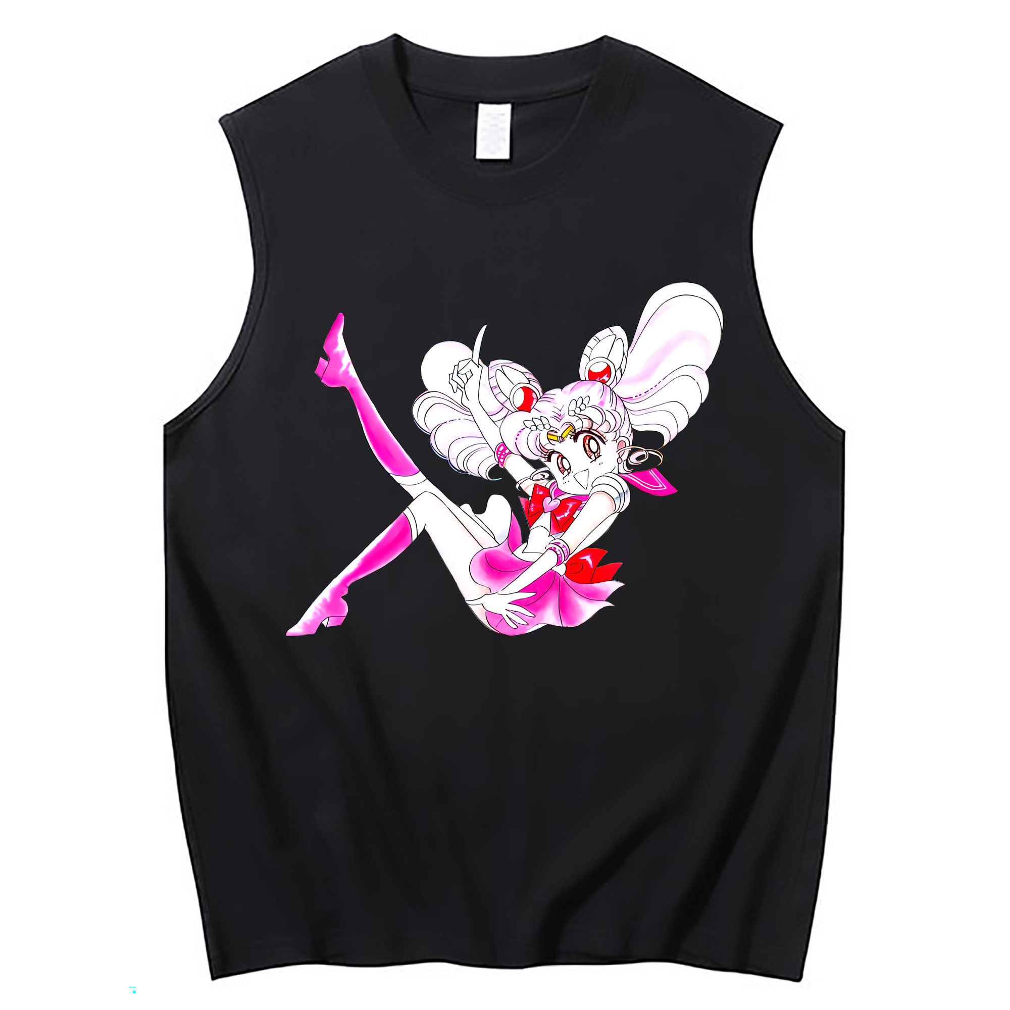 （画像用） 美少女戦士セーラームーン ちびうさ Sailor Moon Chibiusa Tsukino Usagi Small Lady Serenity コットン100％タンクトップ（フロントプリント）