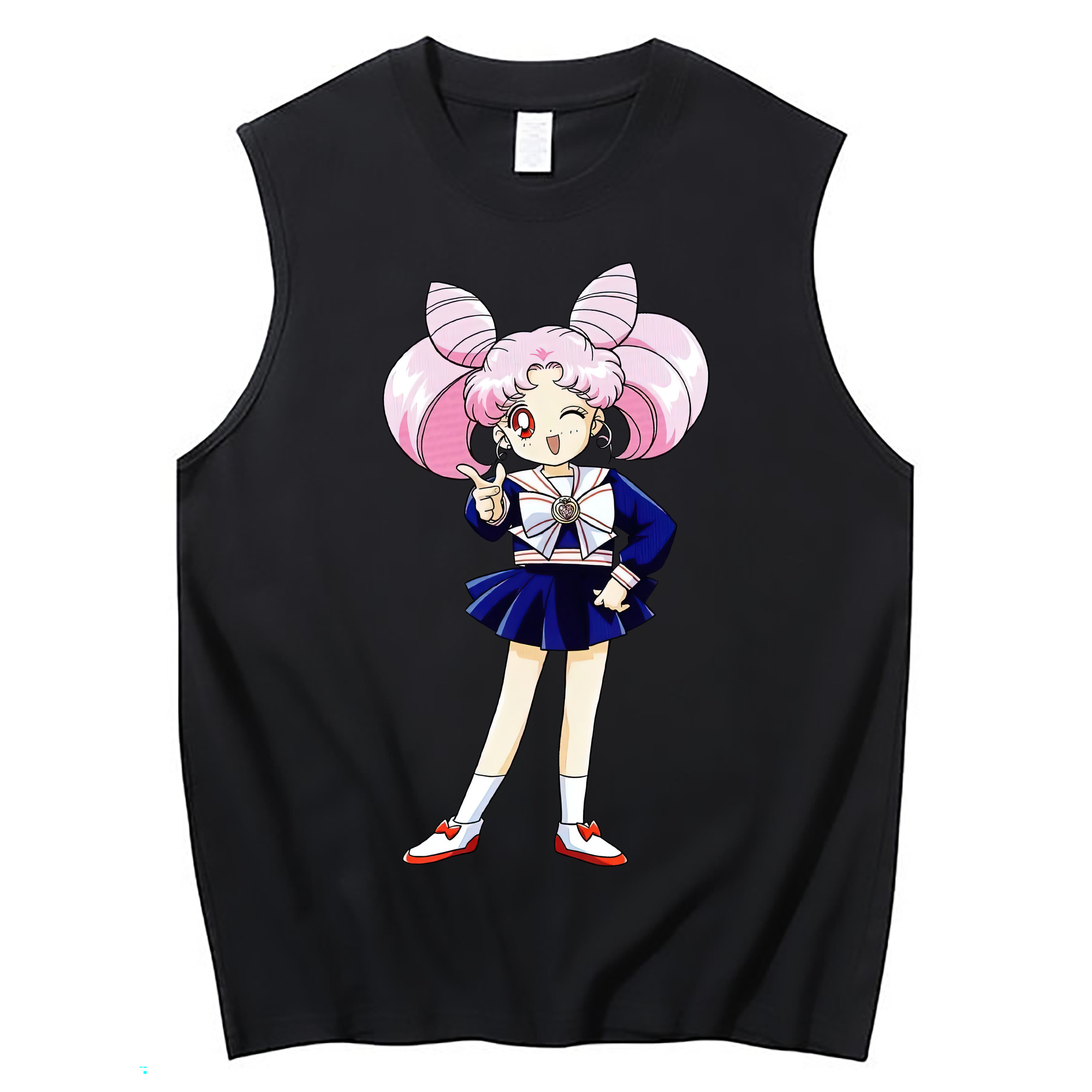 （画像用） 美少女戦士セーラームーン ちびうさ Sailor Moon Chibiusa Tsukino Usagi Small Lady Serenity コットン100％タンクトップ（フロントプリント）