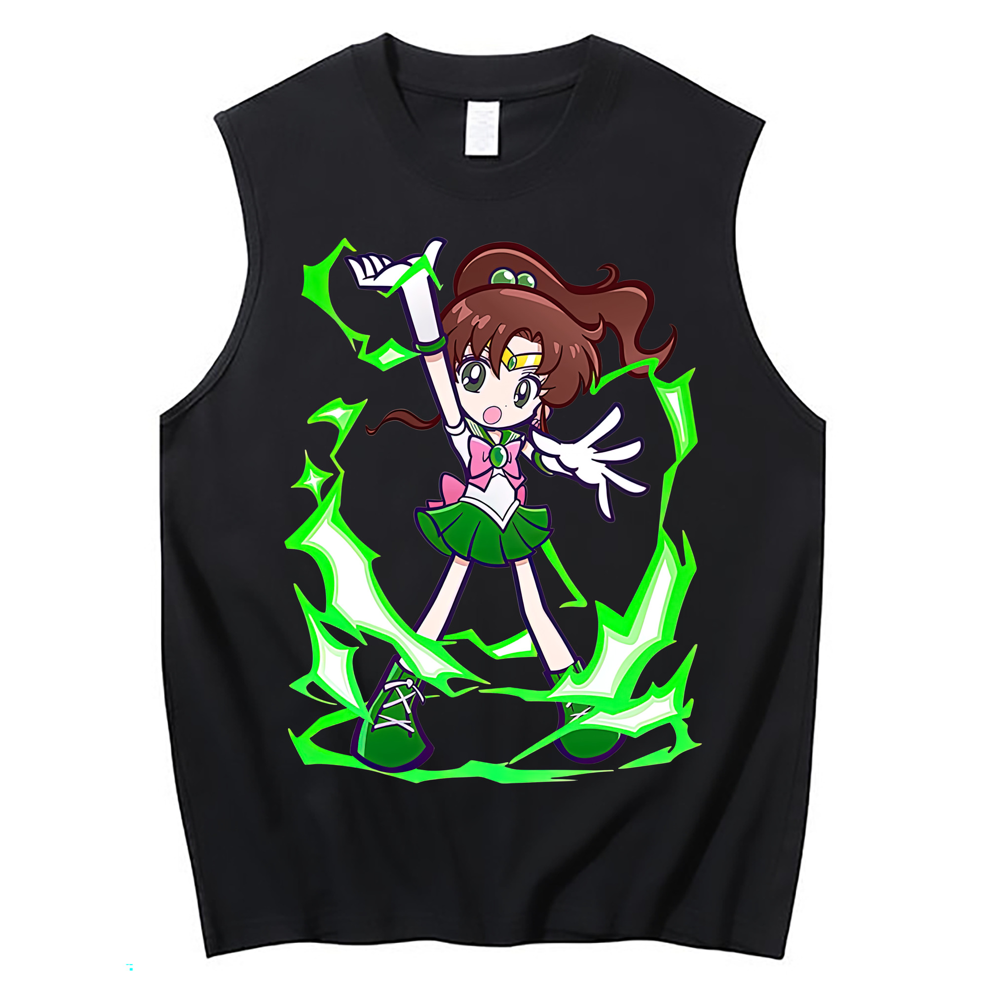 （画像用） 美少女戦士セーラームーン 木野 まこと きの まこと Sailor Moon Kino Makoto （セーラージュピター；Sailor Jupiter） コットン100％タンクトップ（フロントプリント）