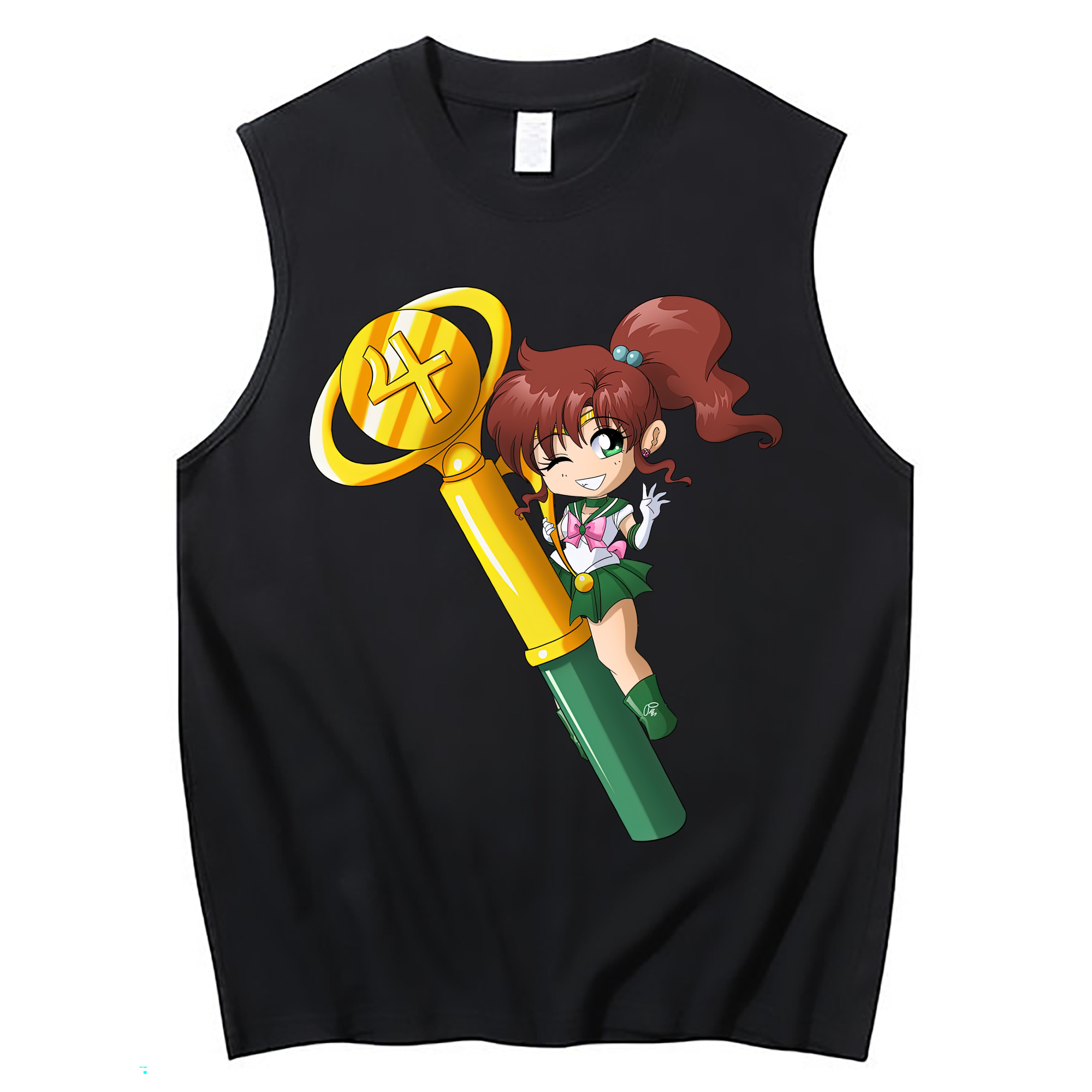 （画像用） 美少女戦士セーラームーン 木野 まこと きの まこと Sailor Moon Kino Makoto （セーラージュピター；Sailor Jupiter） コットン100％タンクトップ（フロントプリント）