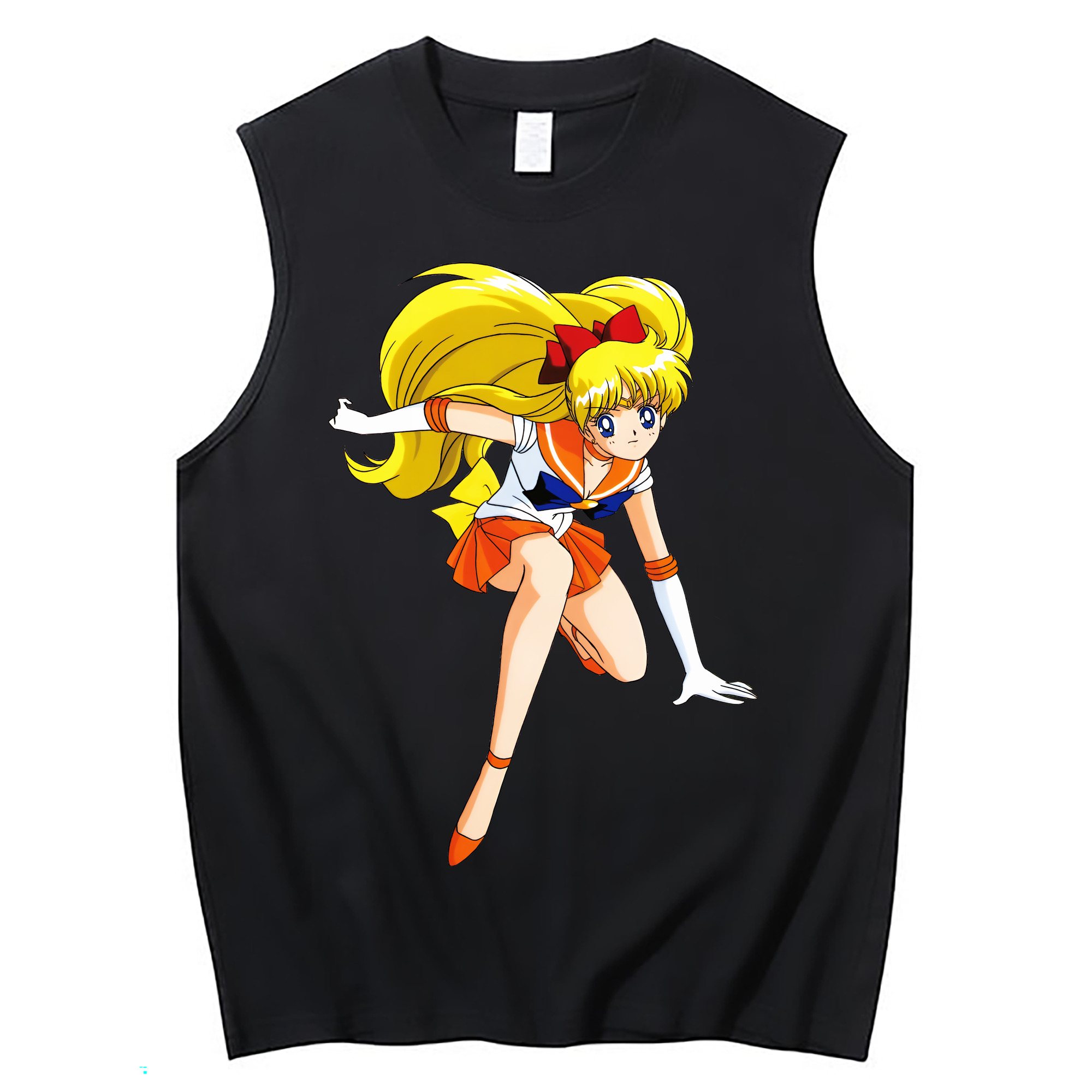 （画像用） 美少女戦士セーラームーン 愛野 美奈子 あいの みなこ Sailor Moon Aino Minako コットン100％タンクトップ（フロントプリント）
