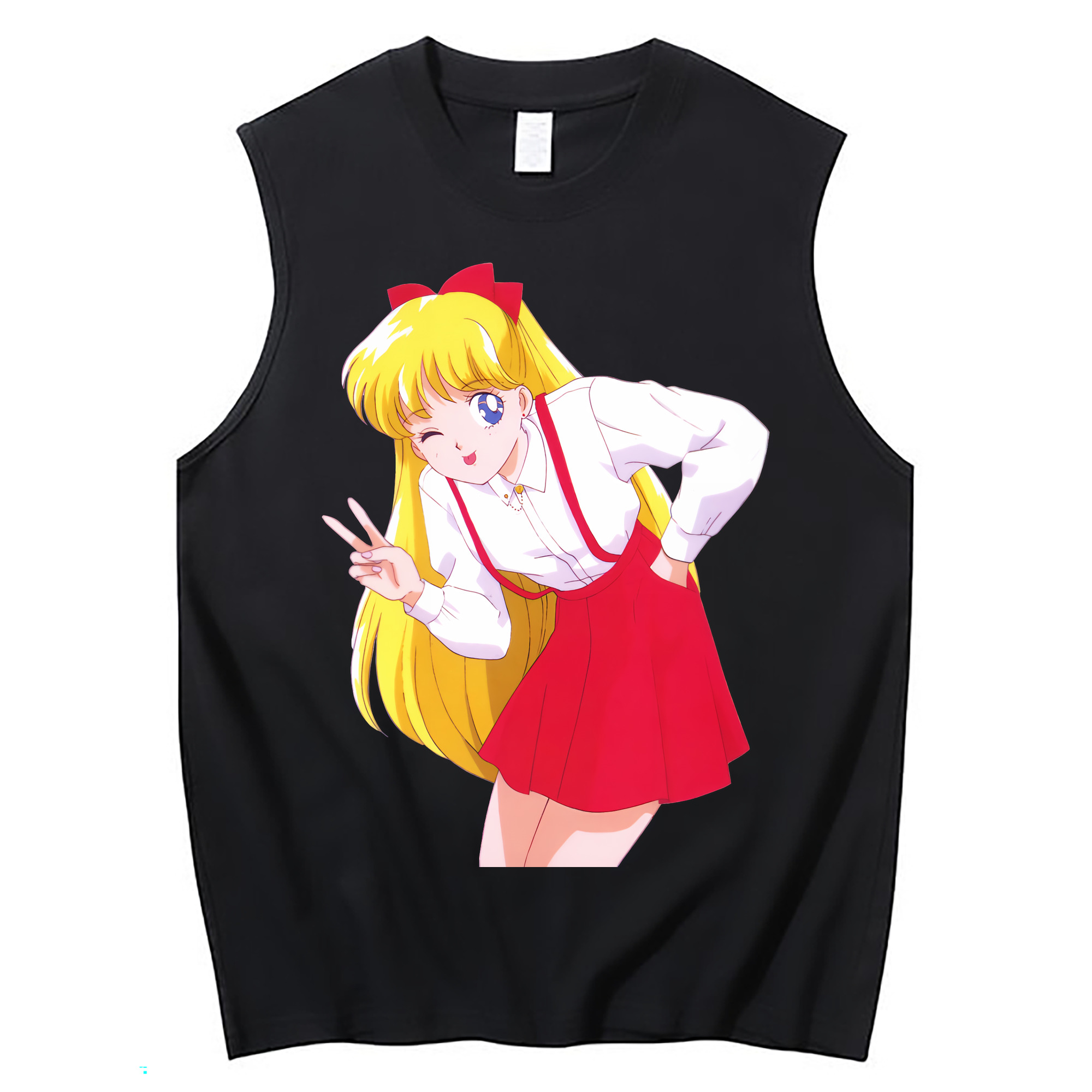 （画像用） 美少女戦士セーラームーン 愛野 美奈子 あいの みなこ Sailor Moon Aino Minako コットン100％タンクトップ（フロントプリント）