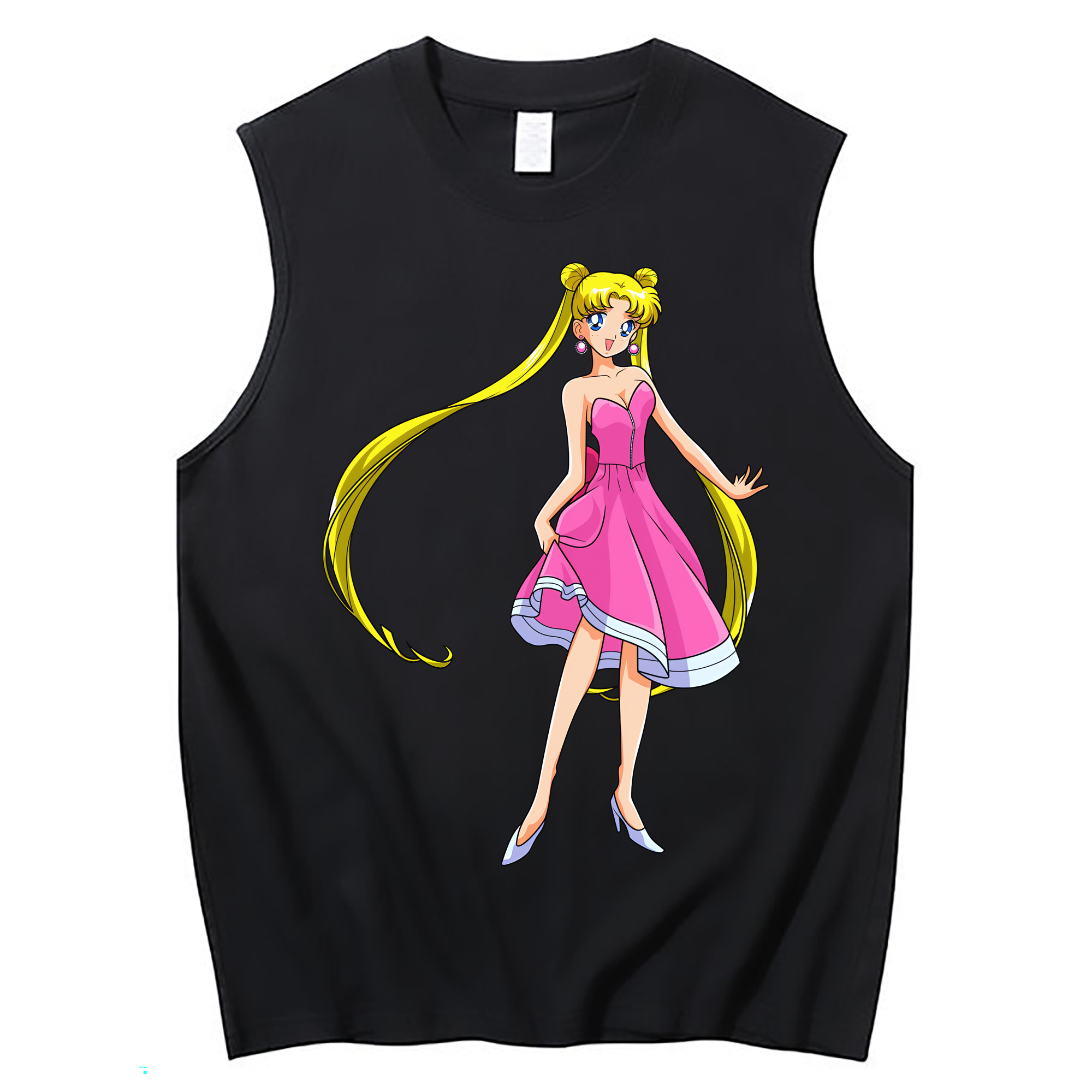 （画像用） 美少女戦士セーラームーン 愛野 美奈子 あいの みなこ Sailor Moon Aino Minako コットン100％タンクトップ（フロントプリント）