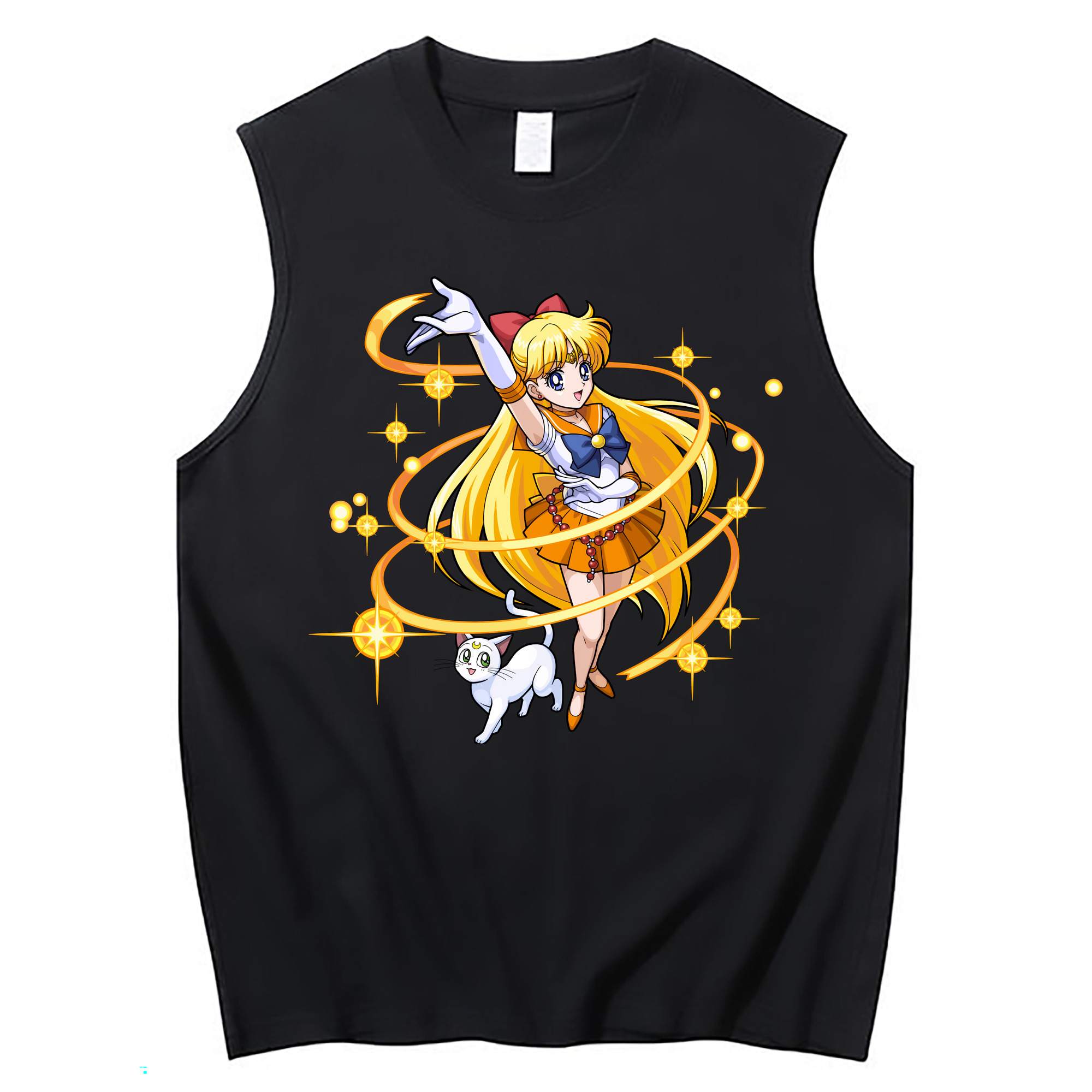 （画像用） 美少女戦士セーラームーン 愛野 美奈子 あいの みなこ Sailor Moon Aino Minako コットン100％タンクトップ（フロントプリント）