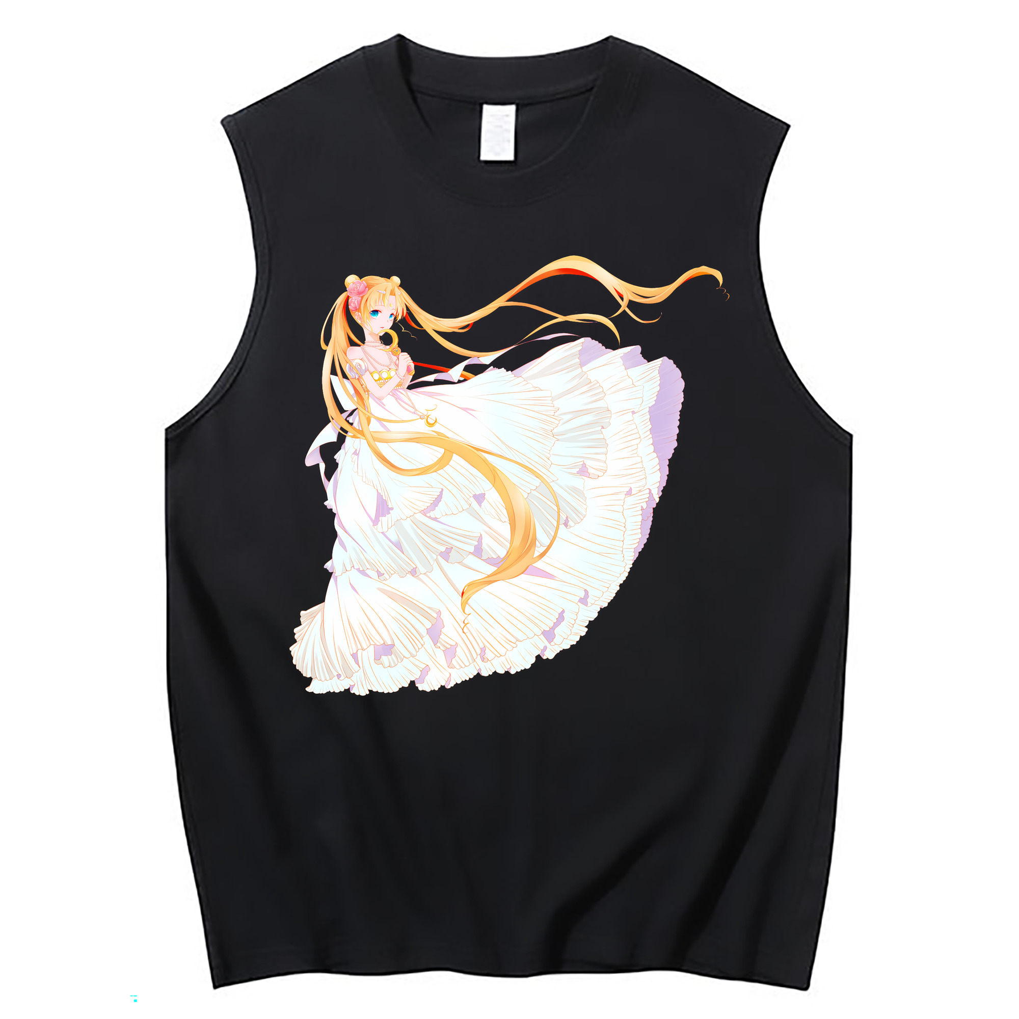 （画像用） 美少女戦士セーラームーン 愛野 美奈子 あいの みなこ Sailor Moon Aino Minako コットン100％タンクトップ（フロントプリント）