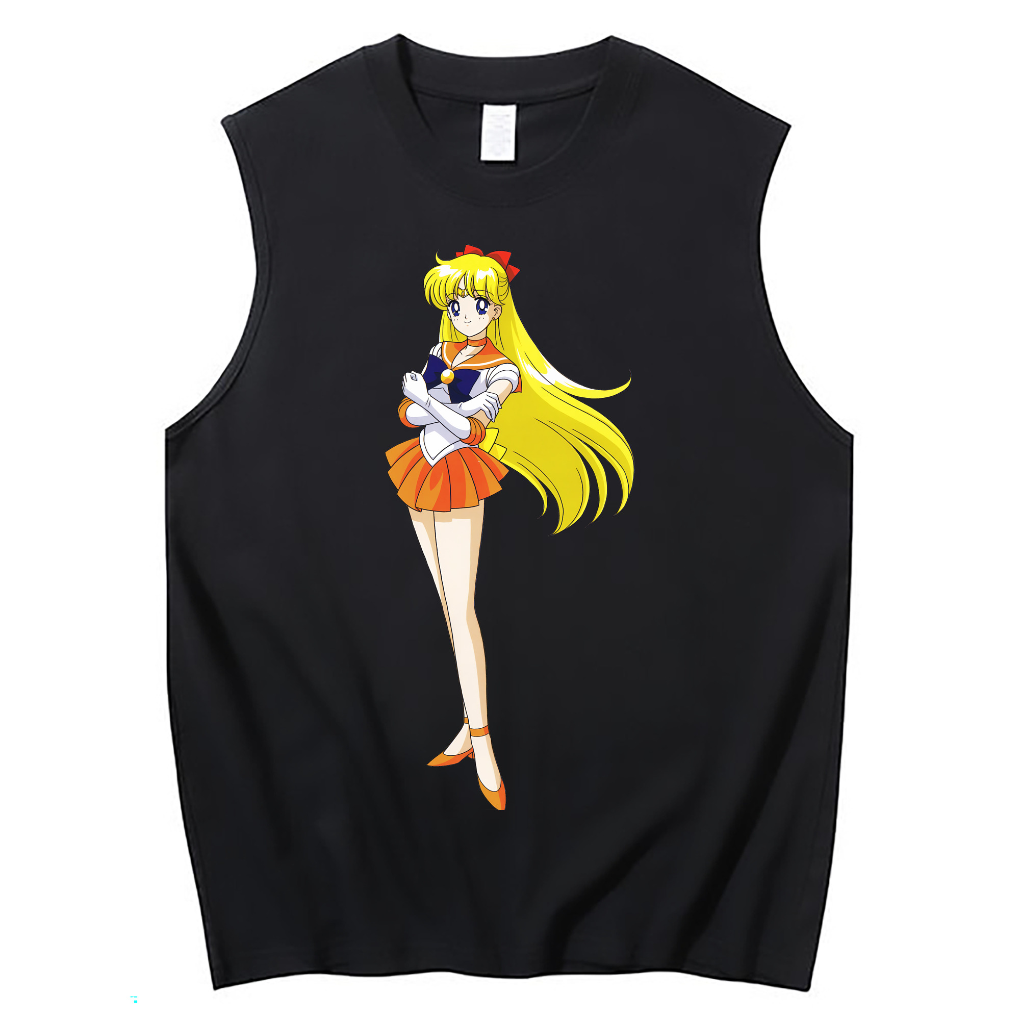（画像用） 美少女戦士セーラームーン 愛野 美奈子 あいの みなこ Sailor Moon Aino Minako コットン100％タンクトップ（フロントプリント）