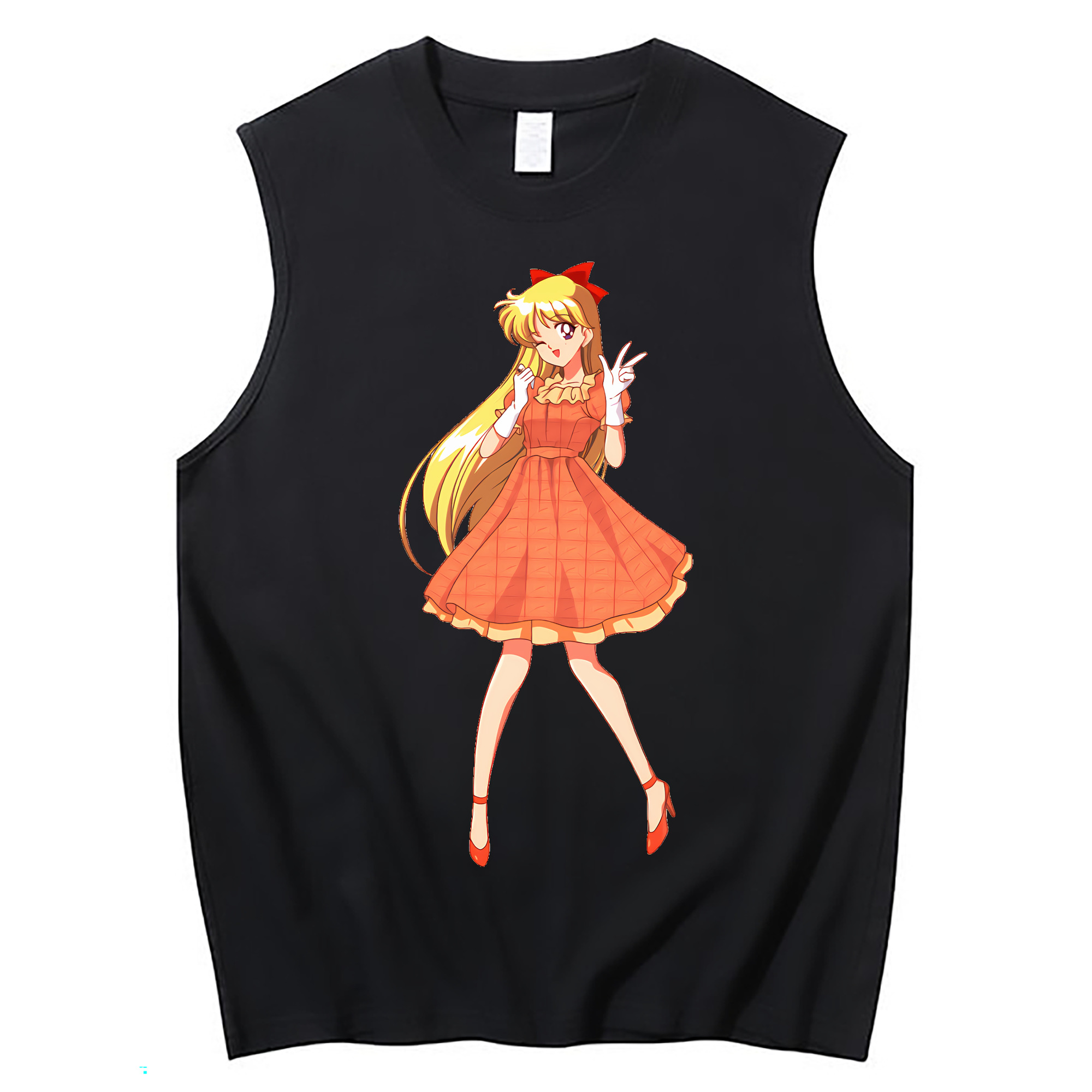 （画像用） 美少女戦士セーラームーン 愛野 美奈子 あいの みなこ Sailor Moon Aino Minako コットン100％タンクトップ（フロントプリント）