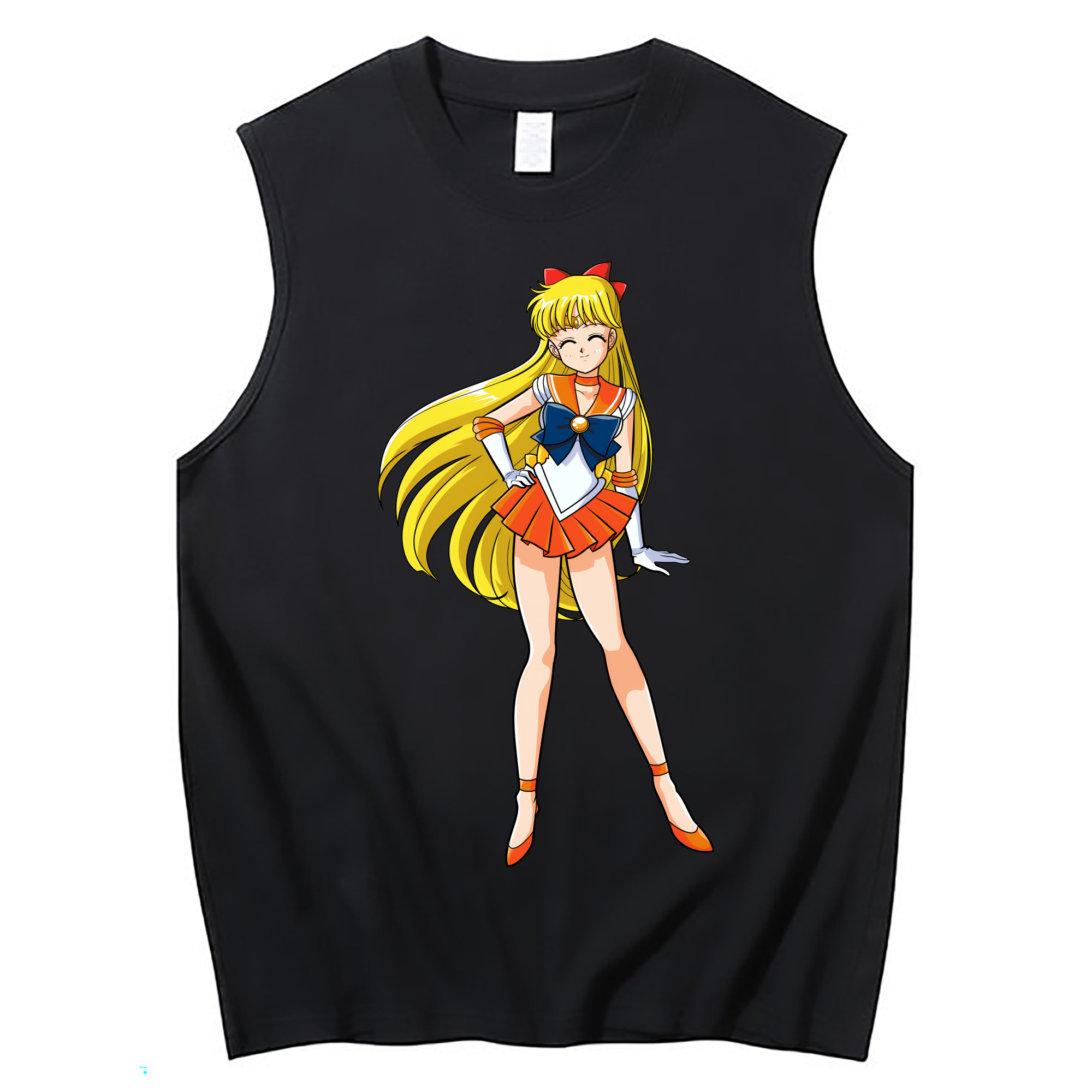 （画像用） 美少女戦士セーラームーン 愛野 美奈子 あいの みなこ Sailor Moon Aino Minako コットン100％タンクトップ（フロントプリント）