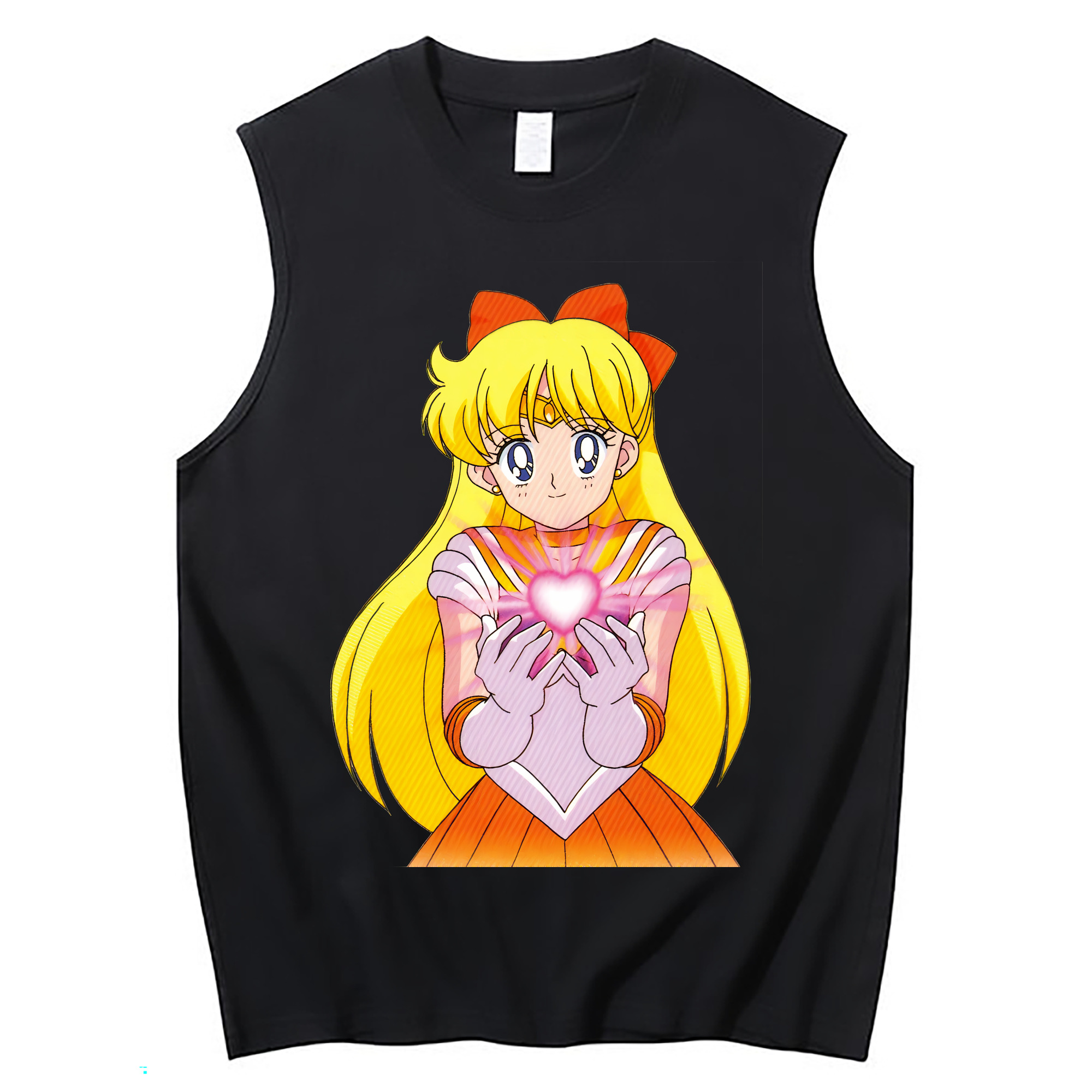 （画像用） 美少女戦士セーラームーン 愛野 美奈子 あいの みなこ Sailor Moon Aino Minako コットン100％タンクトップ（フロントプリント）