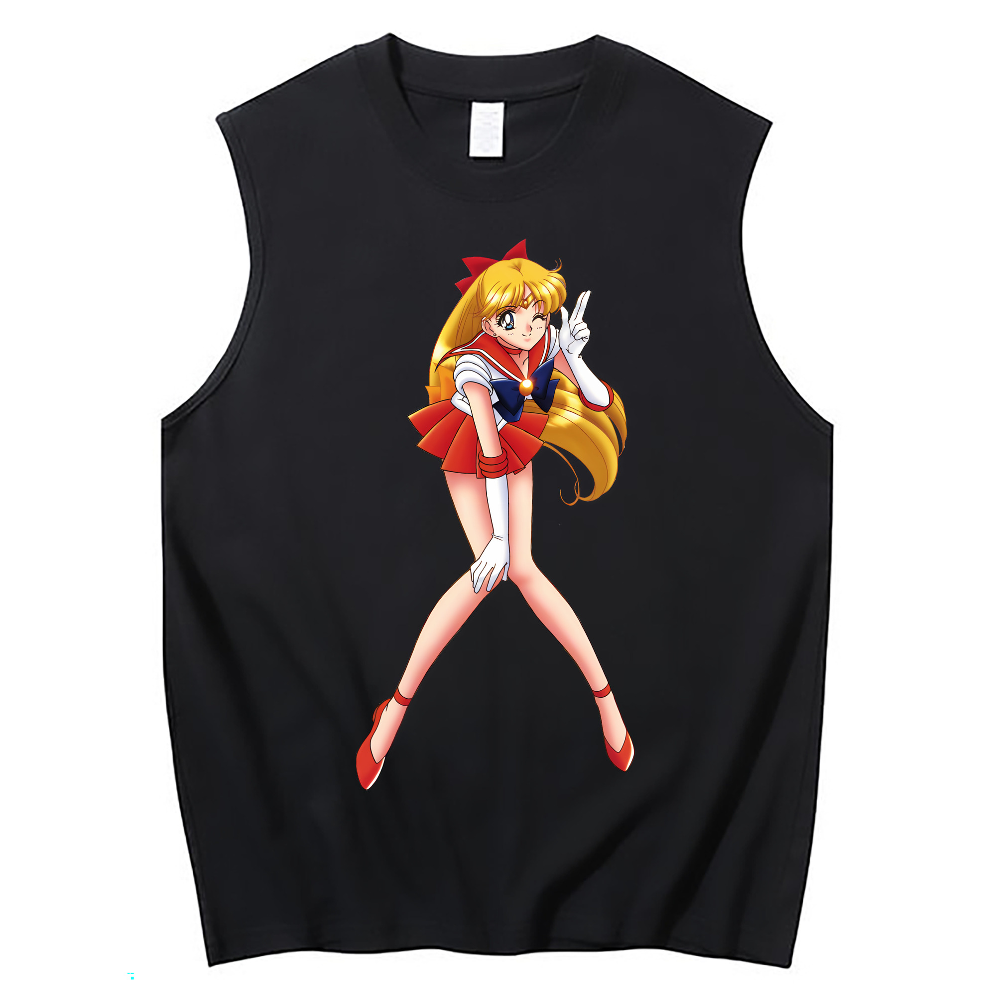 （画像用） 美少女戦士セーラームーン 愛野 美奈子 あいの みなこ Sailor Moon Aino Minako コットン100％タンクトップ（フロントプリント）