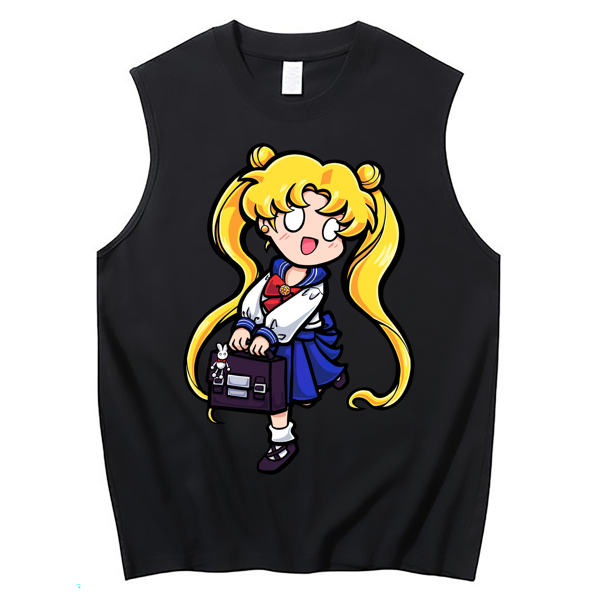 （画像用） 美少女戦士セーラームーン 愛野 美奈子 あいの みなこ Sailor Moon Aino Minako コットン100％タンクトップ（フロントプリント）
