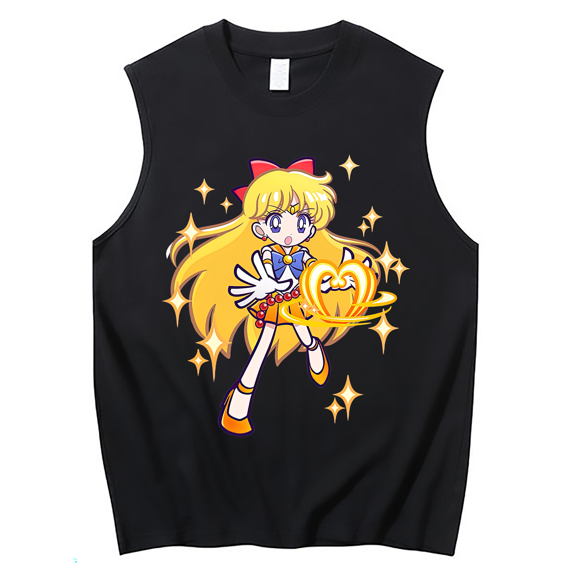 （画像用） 美少女戦士セーラームーン 愛野 美奈子 あいの みなこ Sailor Moon Aino Minako コットン100％タンクトップ（フロントプリント）