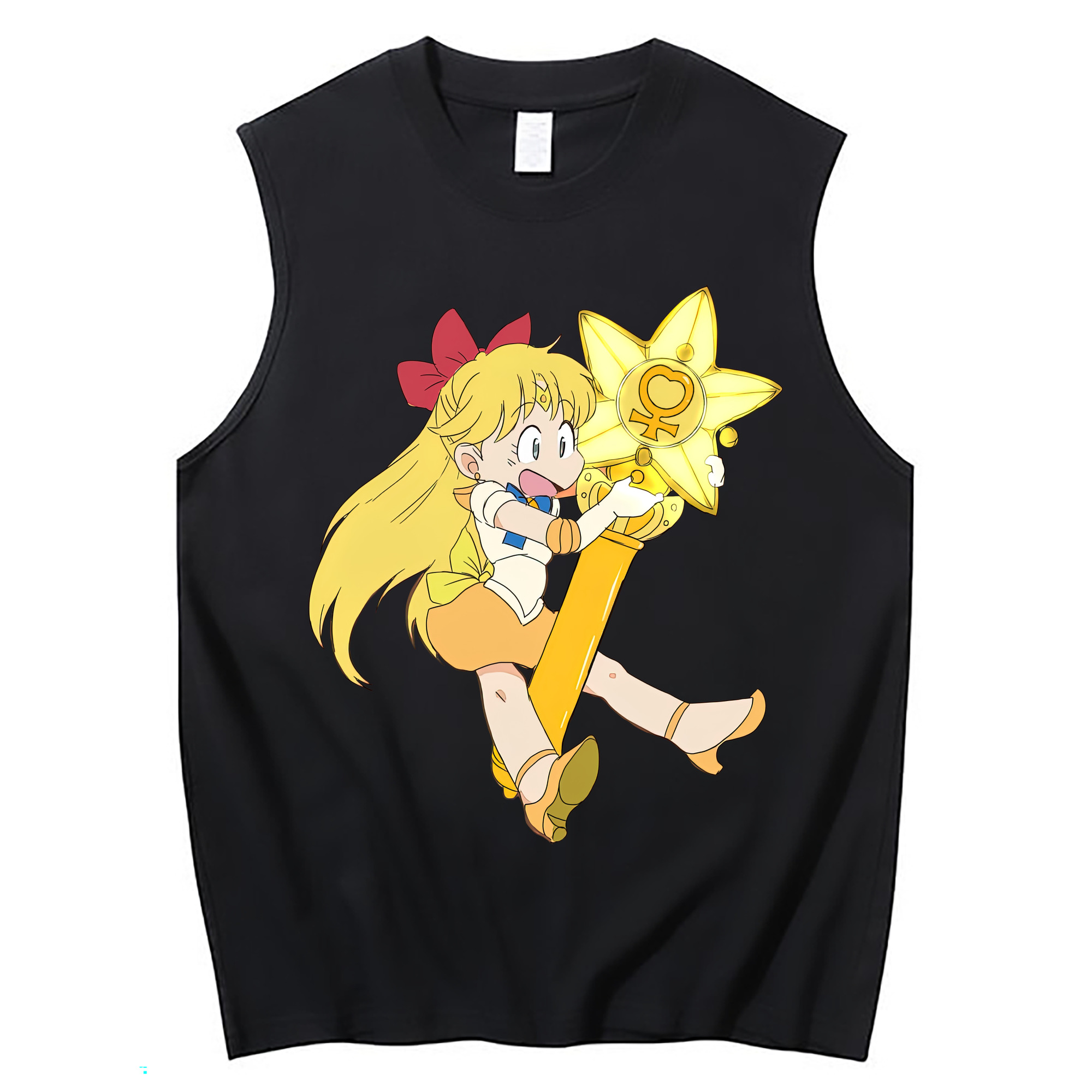 （画像用） 美少女戦士セーラームーン 愛野 美奈子 あいの みなこ Sailor Moon Aino Minako コットン100％タンクトップ（フロントプリント）
