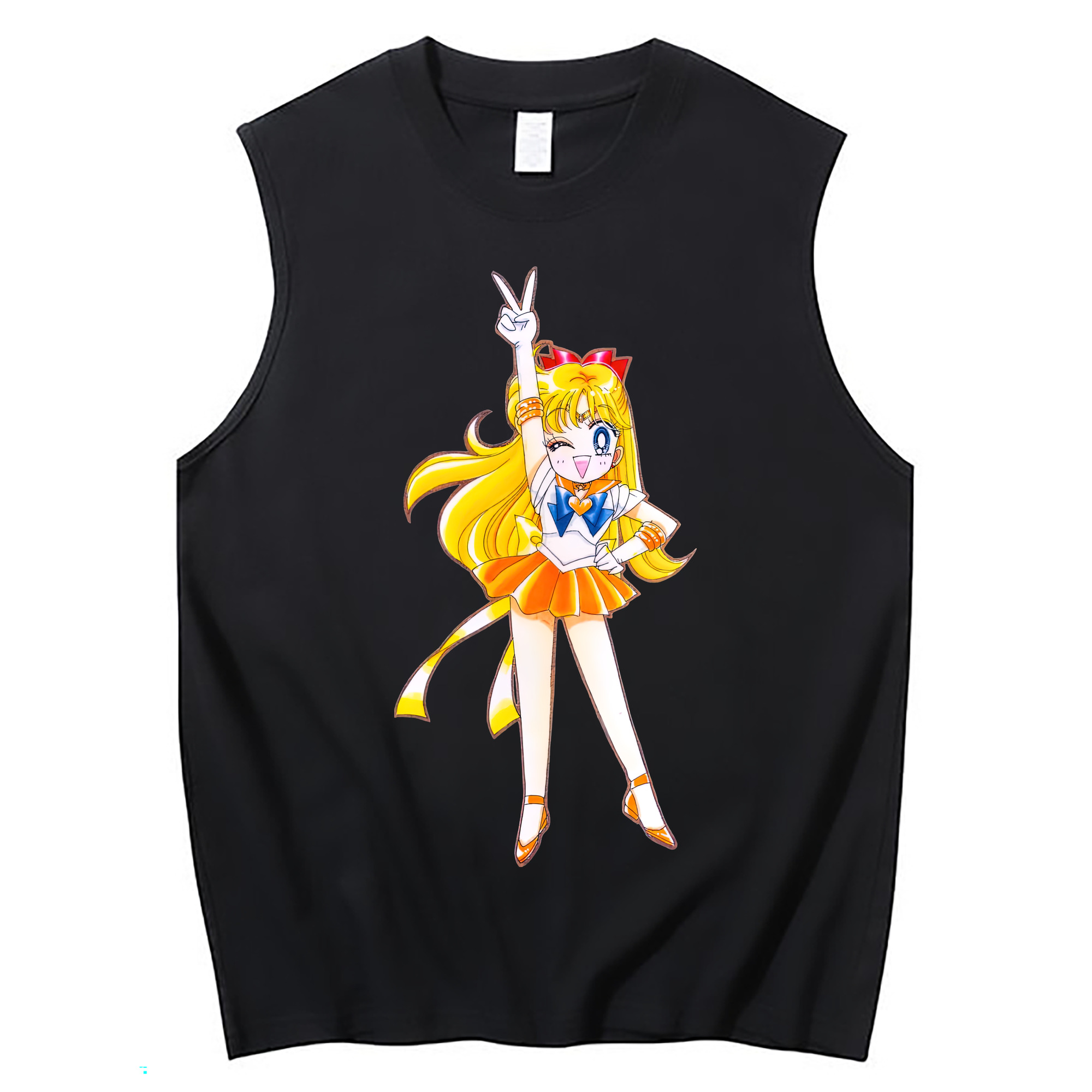 （画像用） 美少女戦士セーラームーン 愛野 美奈子 あいの みなこ Sailor Moon Aino Minako コットン100％タンクトップ（フロントプリント）