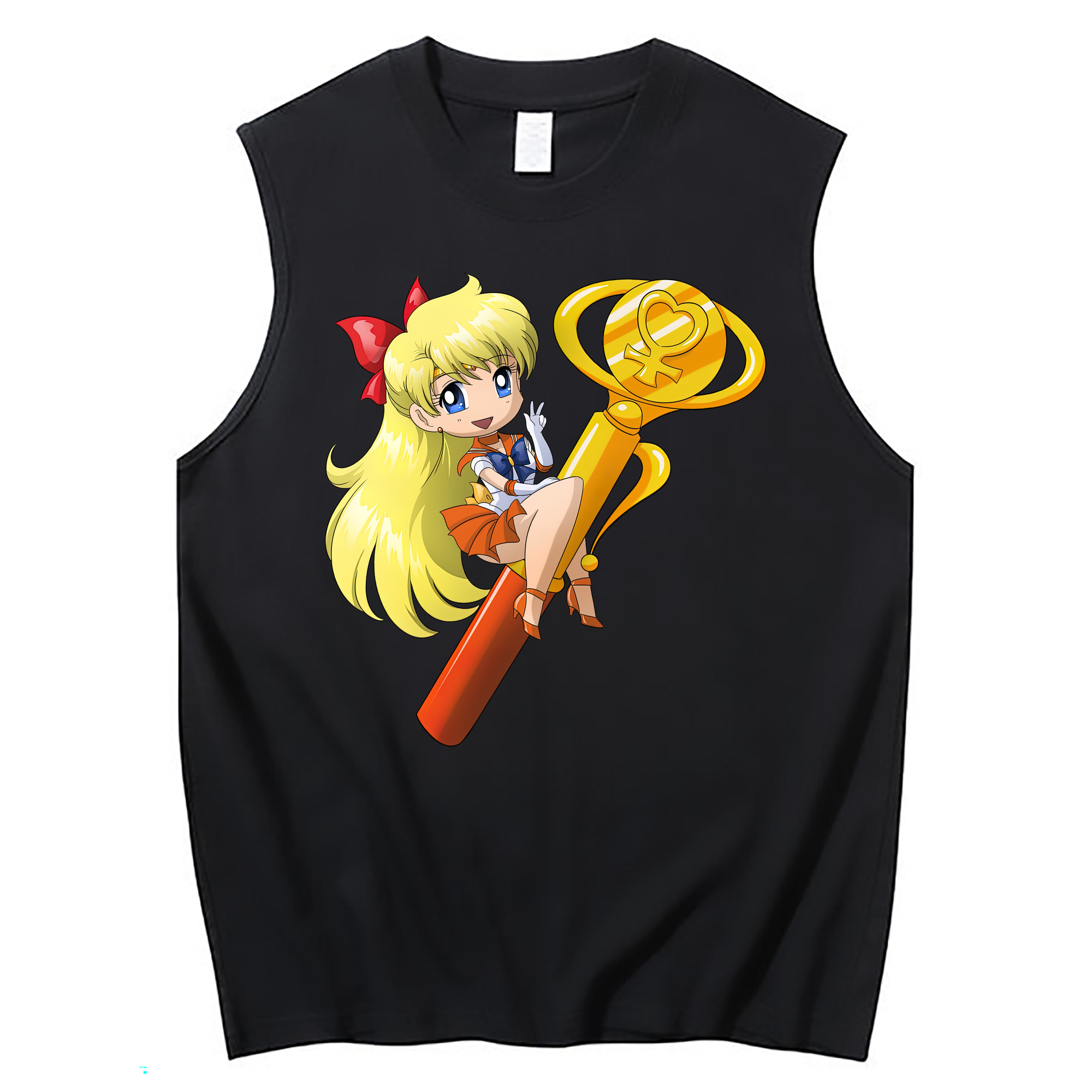 （画像用） 美少女戦士セーラームーン 愛野 美奈子 あいの みなこ Sailor Moon Aino Minako コットン100％タンクトップ（フロントプリント）