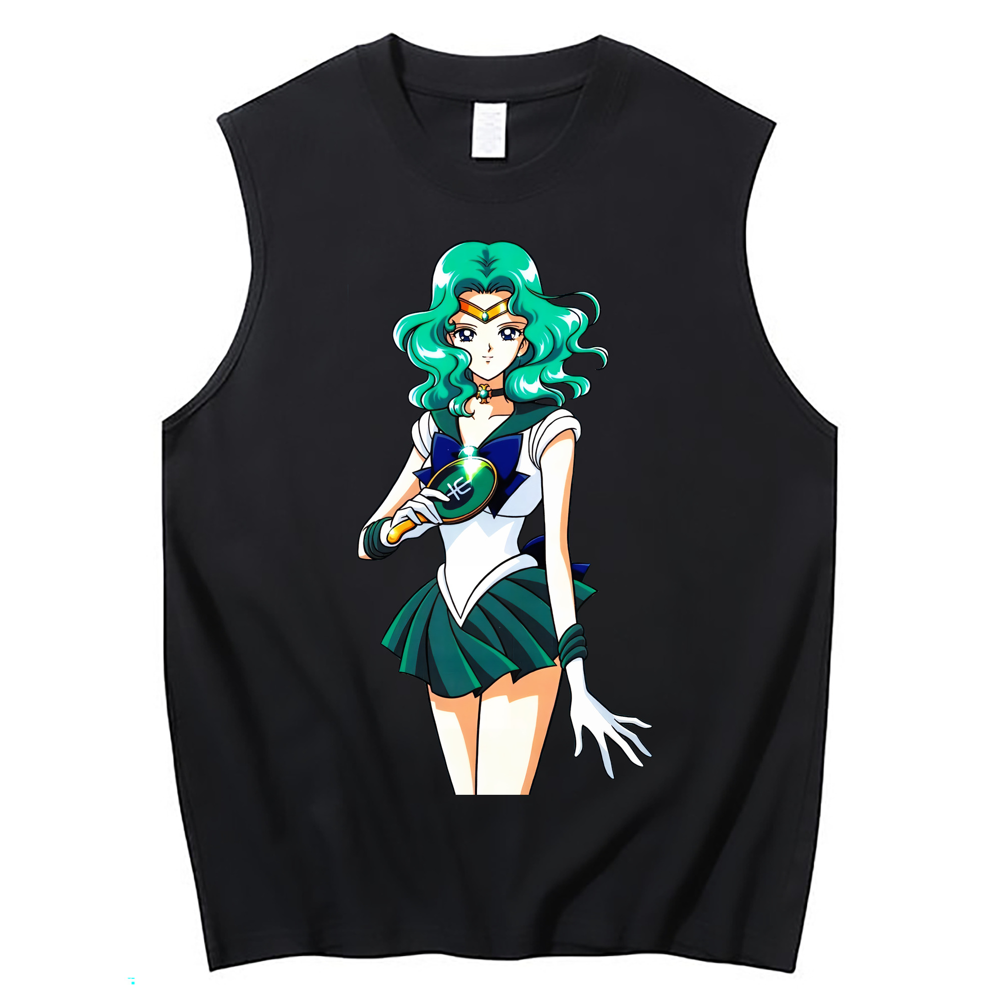 （画像用） 美少女戦士セーラームーン 海王 みちる（かいおう みちる） Sailor Moon Kaiou Michiru コットン100％タンクトップ（フロントプリント）
