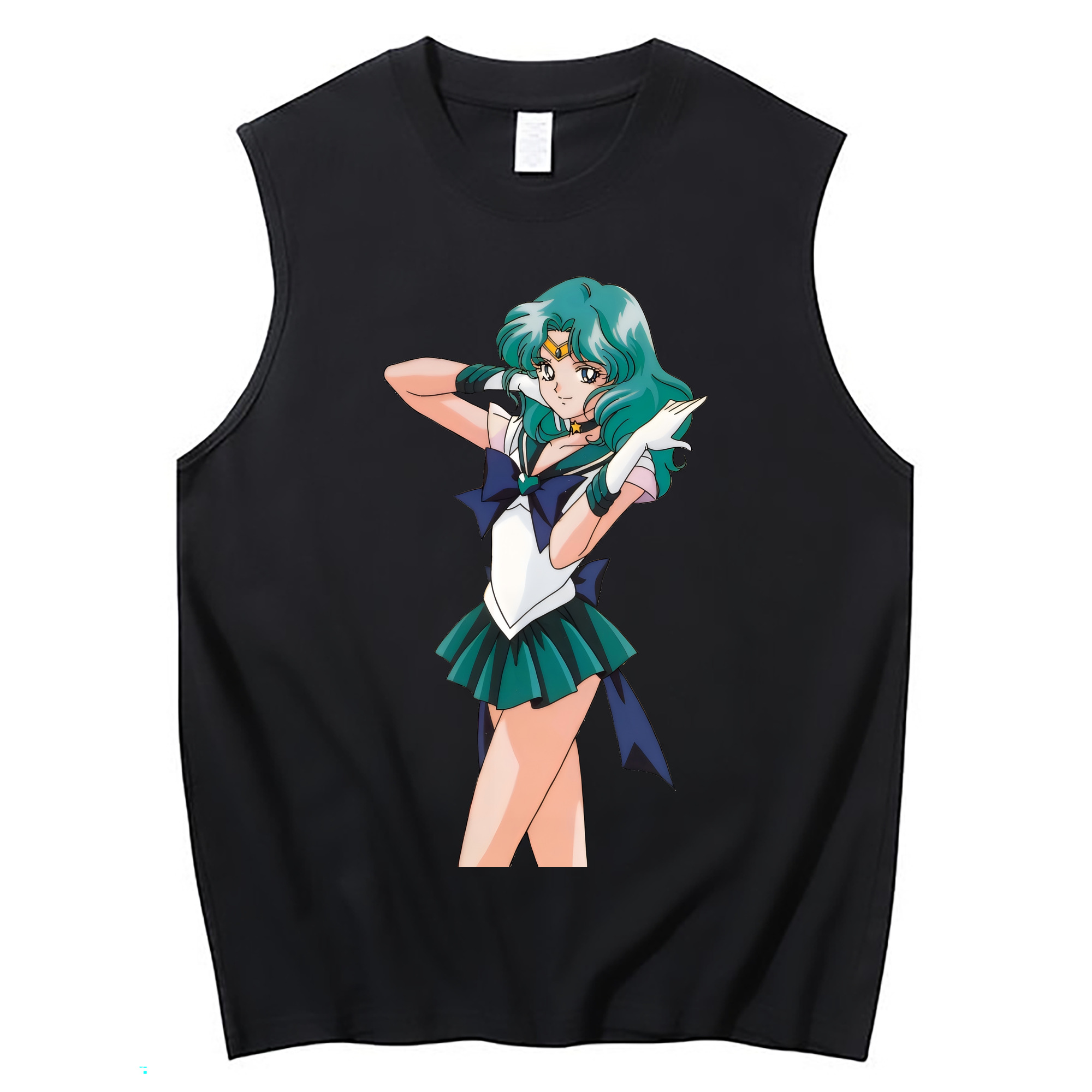 （画像用） 美少女戦士セーラームーン 海王 みちる（かいおう みちる） Sailor Moon Kaiou Michiru コットン100％タンクトップ（フロントプリント）