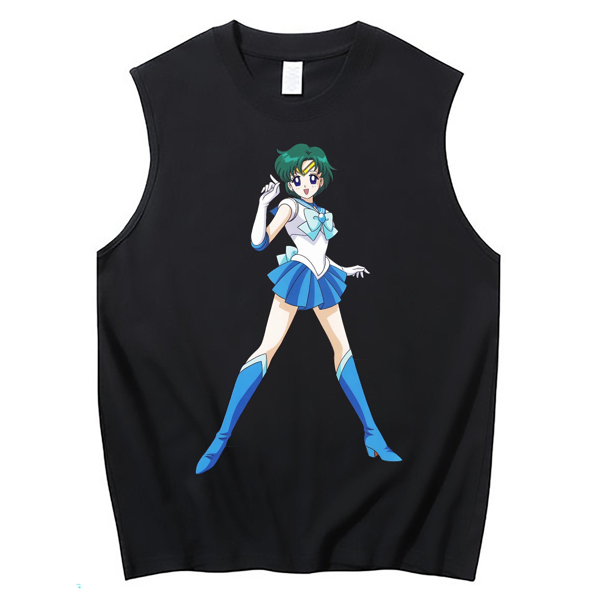 （画像用） 美少女戦士セーラームーン 海王 みちる（かいおう みちる） Sailor Moon Kaiou Michiru コットン100％タンクトップ（フロントプリント）