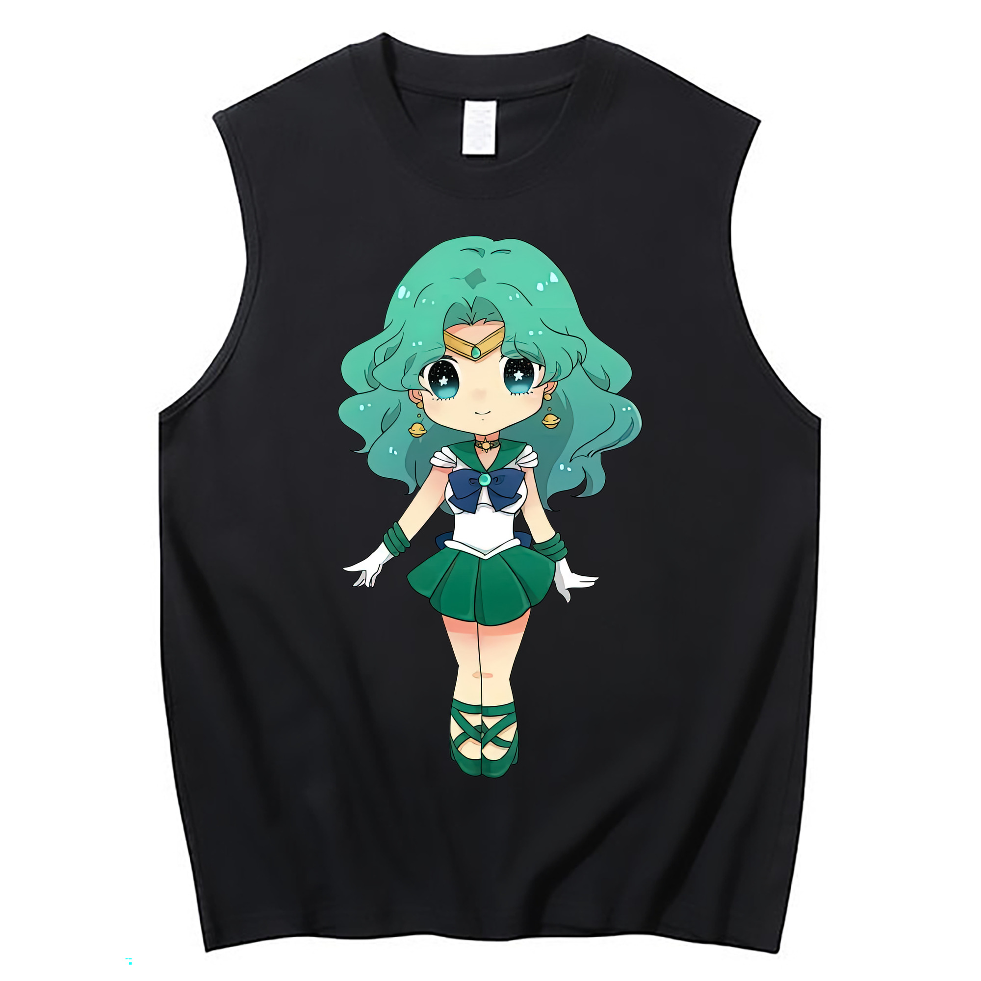 （画像用） 美少女戦士セーラームーン 海王 みちる（かいおう みちる） Sailor Moon Kaiou Michiru コットン100％タンクトップ（フロントプリント）