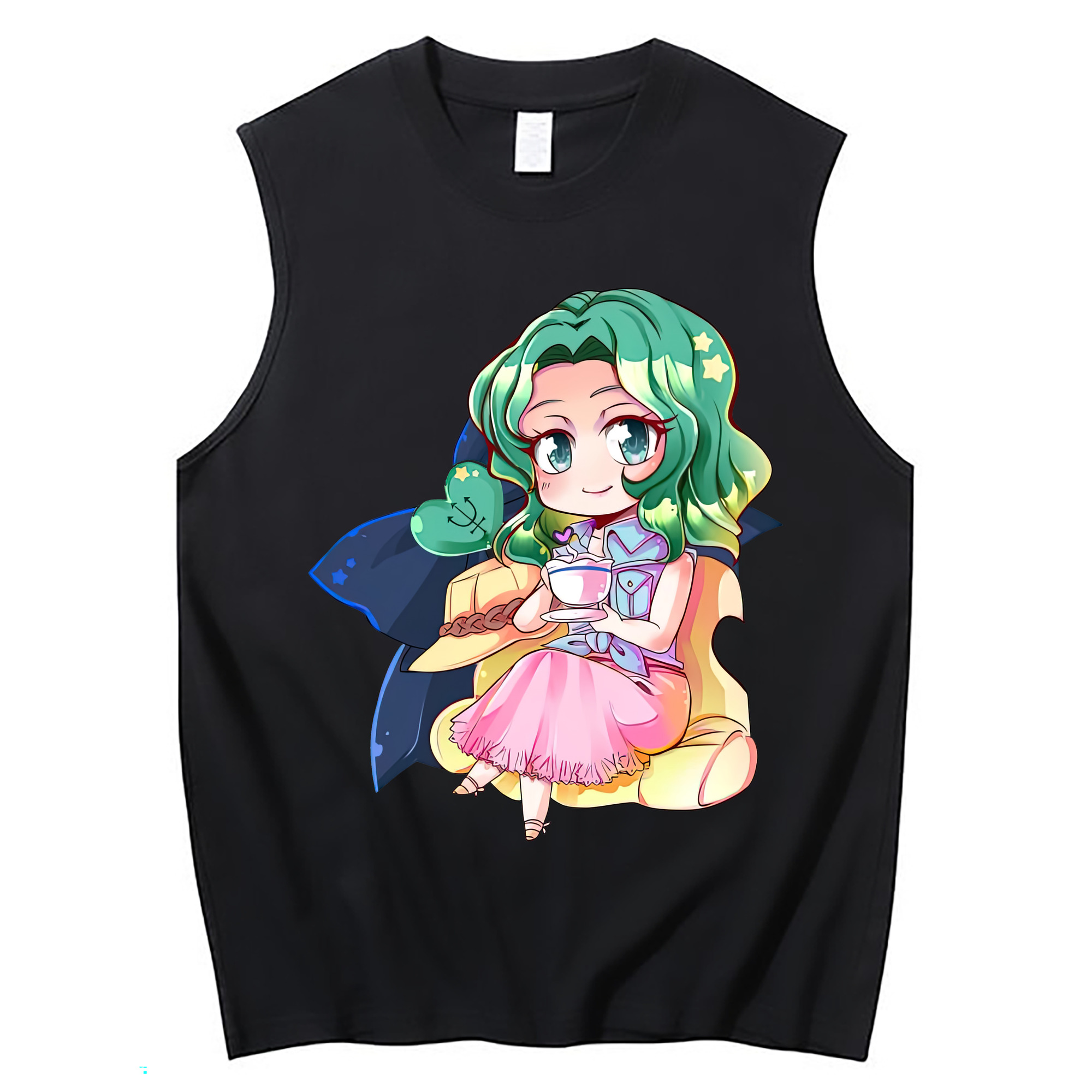 （画像用） 美少女戦士セーラームーン 海王 みちる（かいおう みちる） Sailor Moon Kaiou Michiru コットン100％タンクトップ（フロントプリント）
