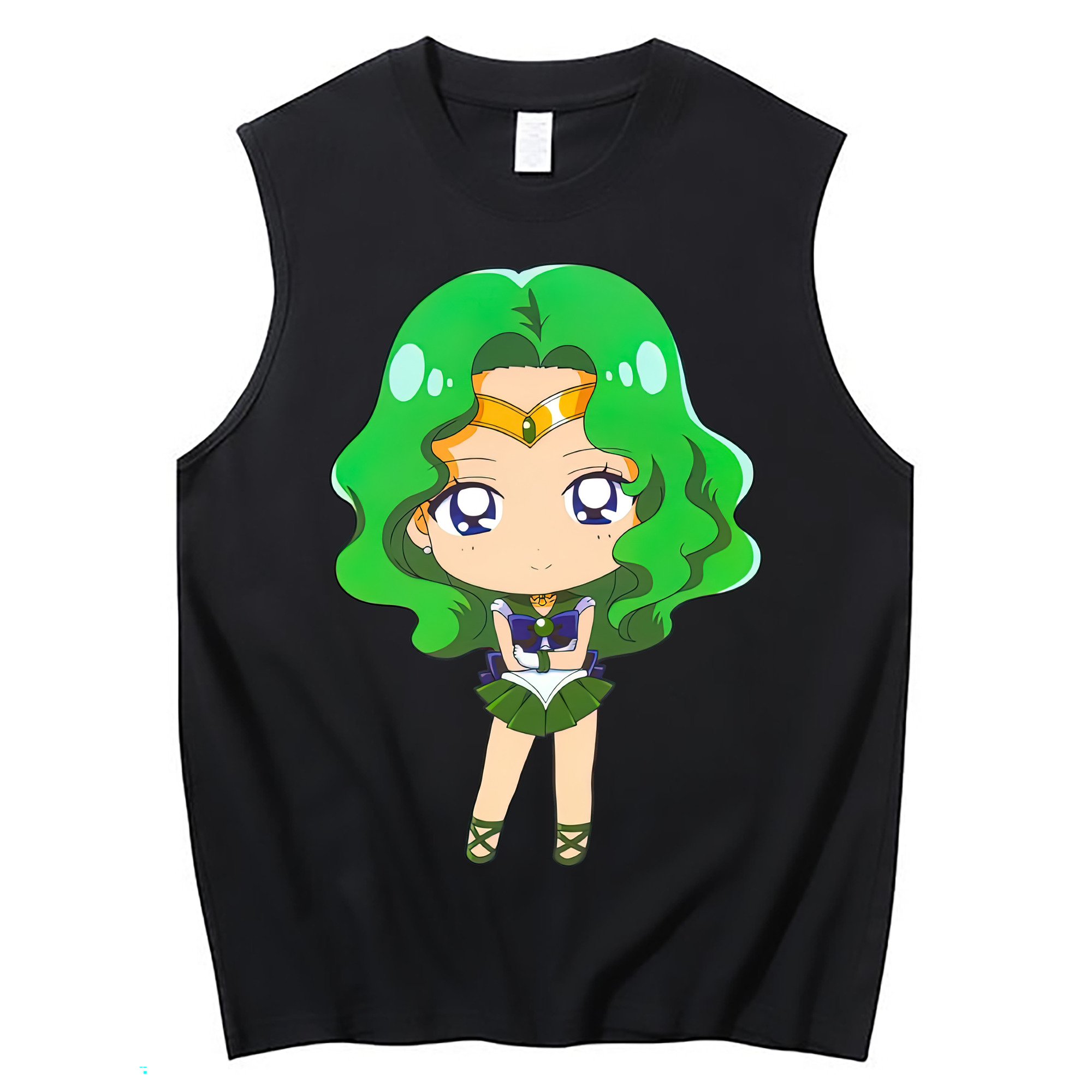 （画像用） 美少女戦士セーラームーン 海王 みちる（かいおう みちる） Sailor Moon Kaiou Michiru コットン100％タンクトップ（フロントプリント）