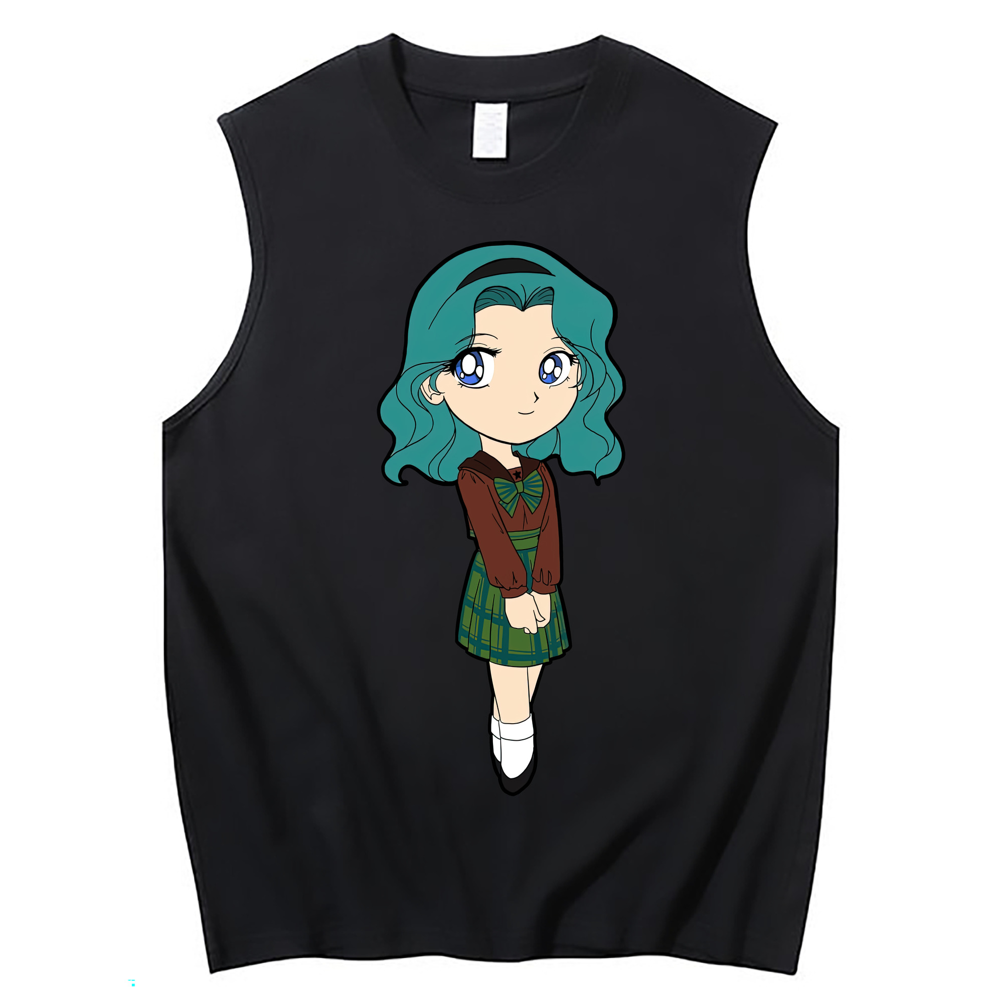 （画像用） 美少女戦士セーラームーン 海王 みちる（かいおう みちる） Sailor Moon Kaiou Michiru コットン100％タンクトップ（フロントプリント）