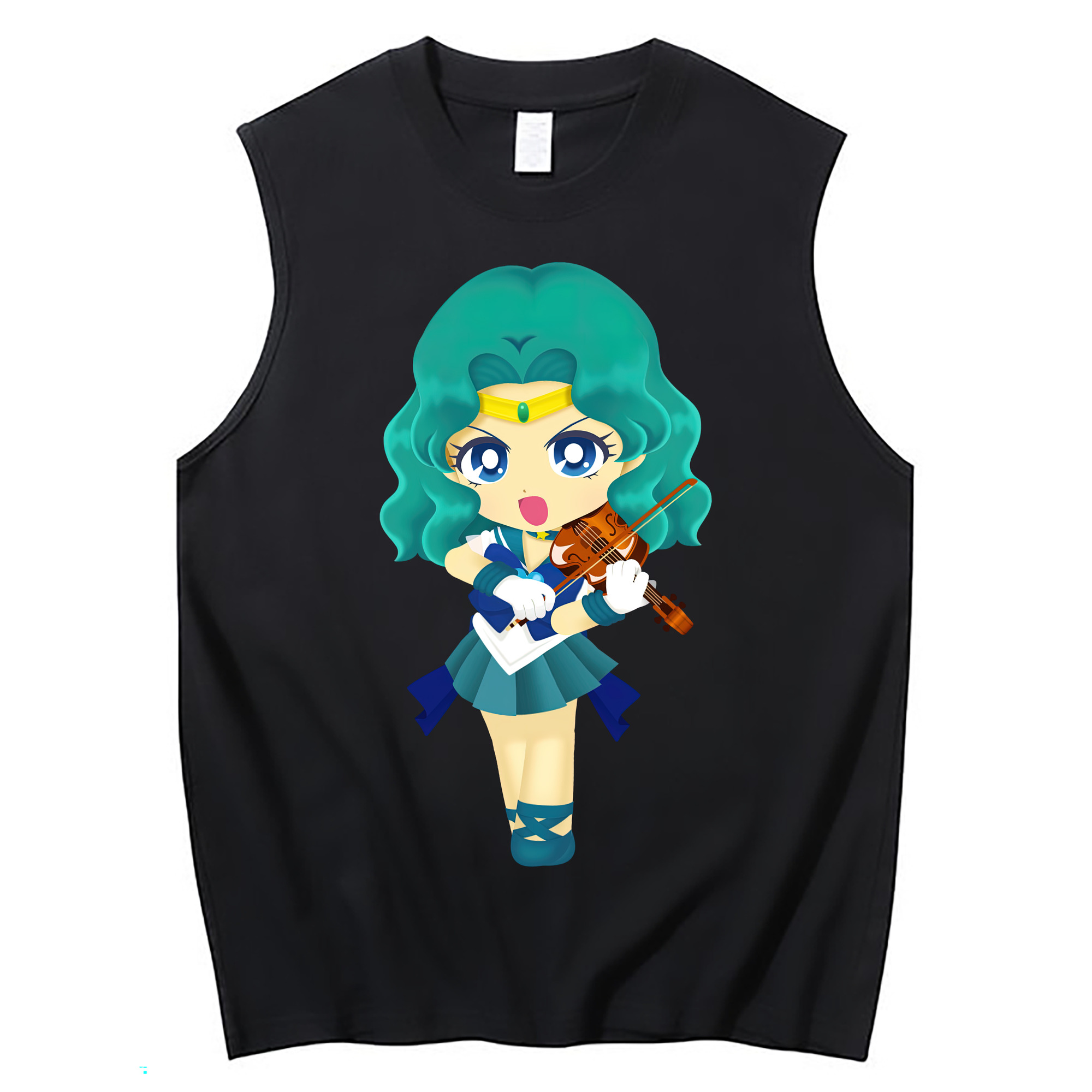 （画像用） 美少女戦士セーラームーン 海王 みちる（かいおう みちる） Sailor Moon Kaiou Michiru コットン100％タンクトップ（フロントプリント）
