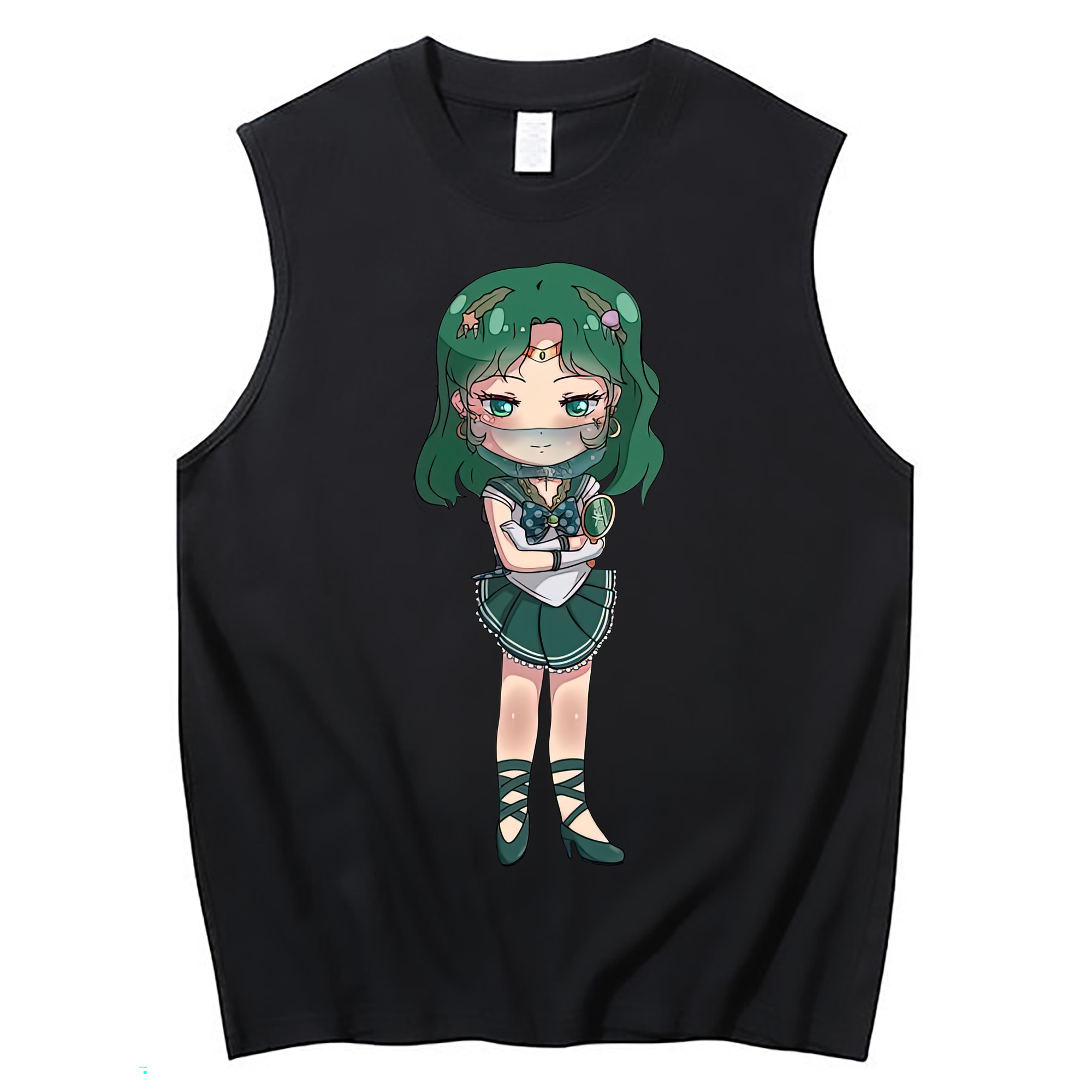 （画像用） 美少女戦士セーラームーン 海王 みちる（かいおう みちる） Sailor Moon Kaiou Michiru コットン100％タンクトップ（フロントプリント）