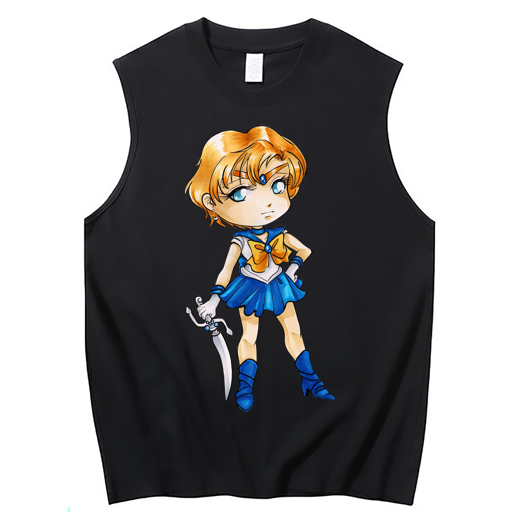 （画像用） 美少女戦士セーラームーン 天王はるか Sailor Moon Tenoh Haruka コットン100％タンクトップ（フロントプリント）