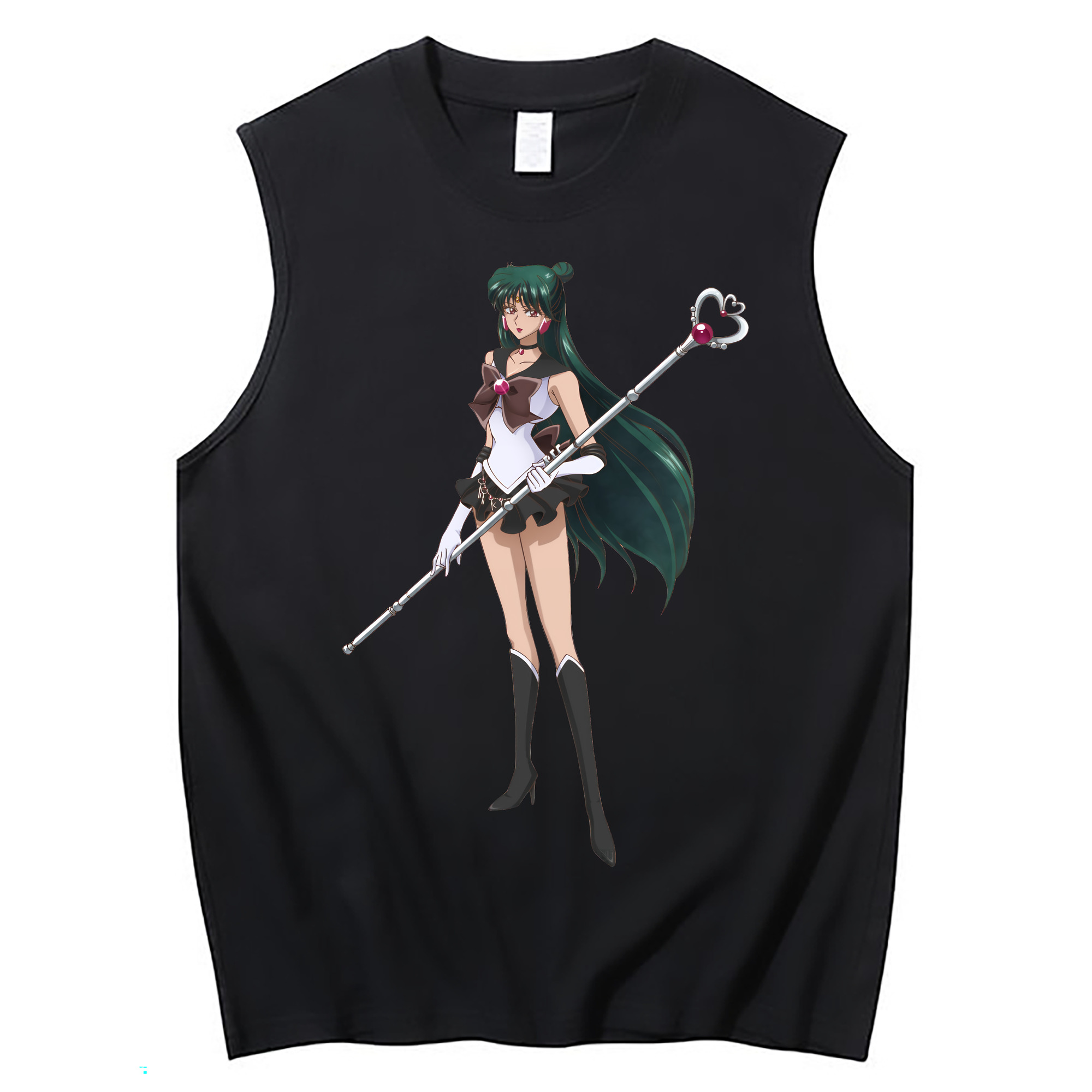 （画像用） 美少女戦士セーラームーン 冥王せつな Sailor Moon Meiou Setsuna コットン100％タンクトップ（フロントプリント）