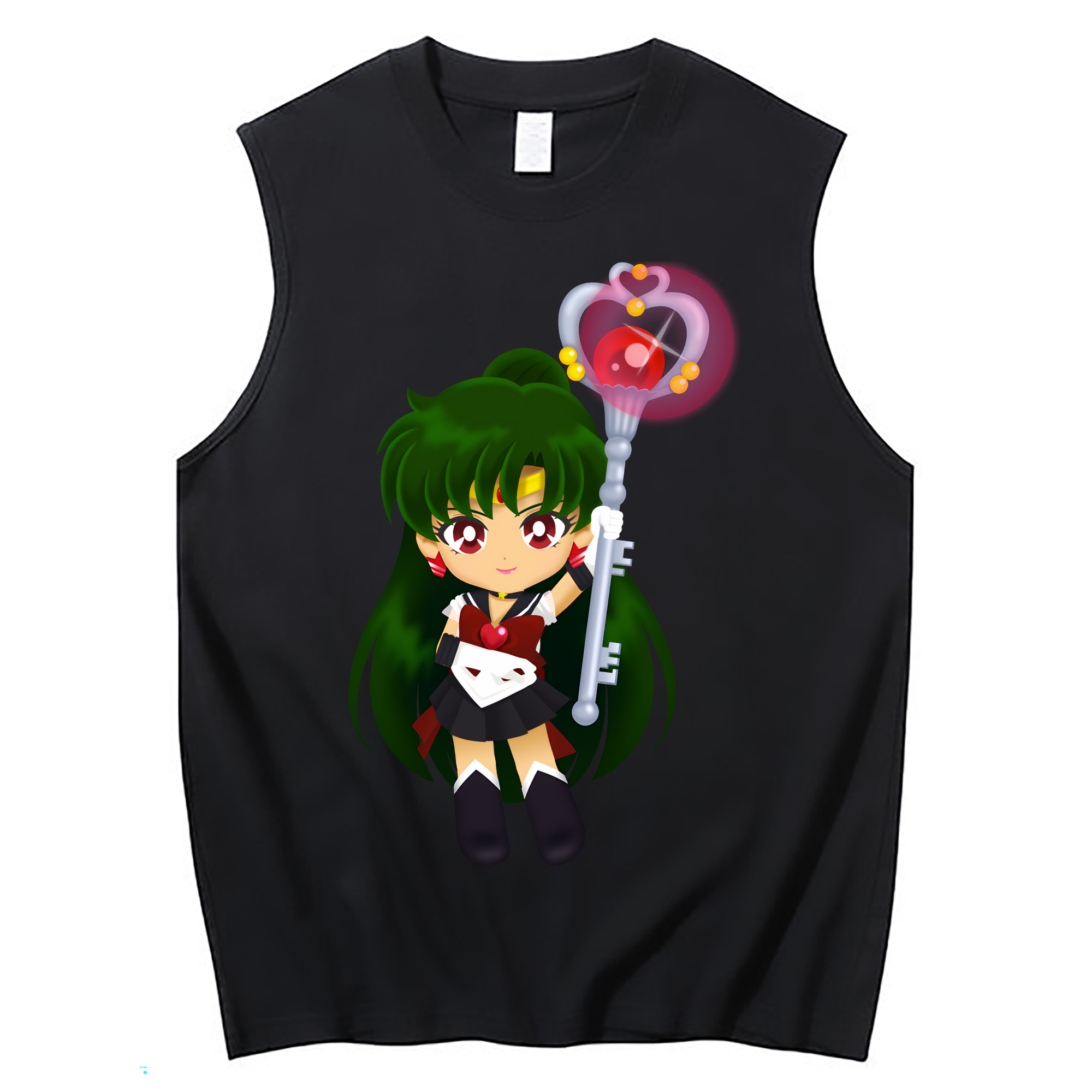 （画像用） 美少女戦士セーラームーン 冥王せつな Sailor Moon Meiou Setsuna コットン100％タンクトップ（フロントプリント）