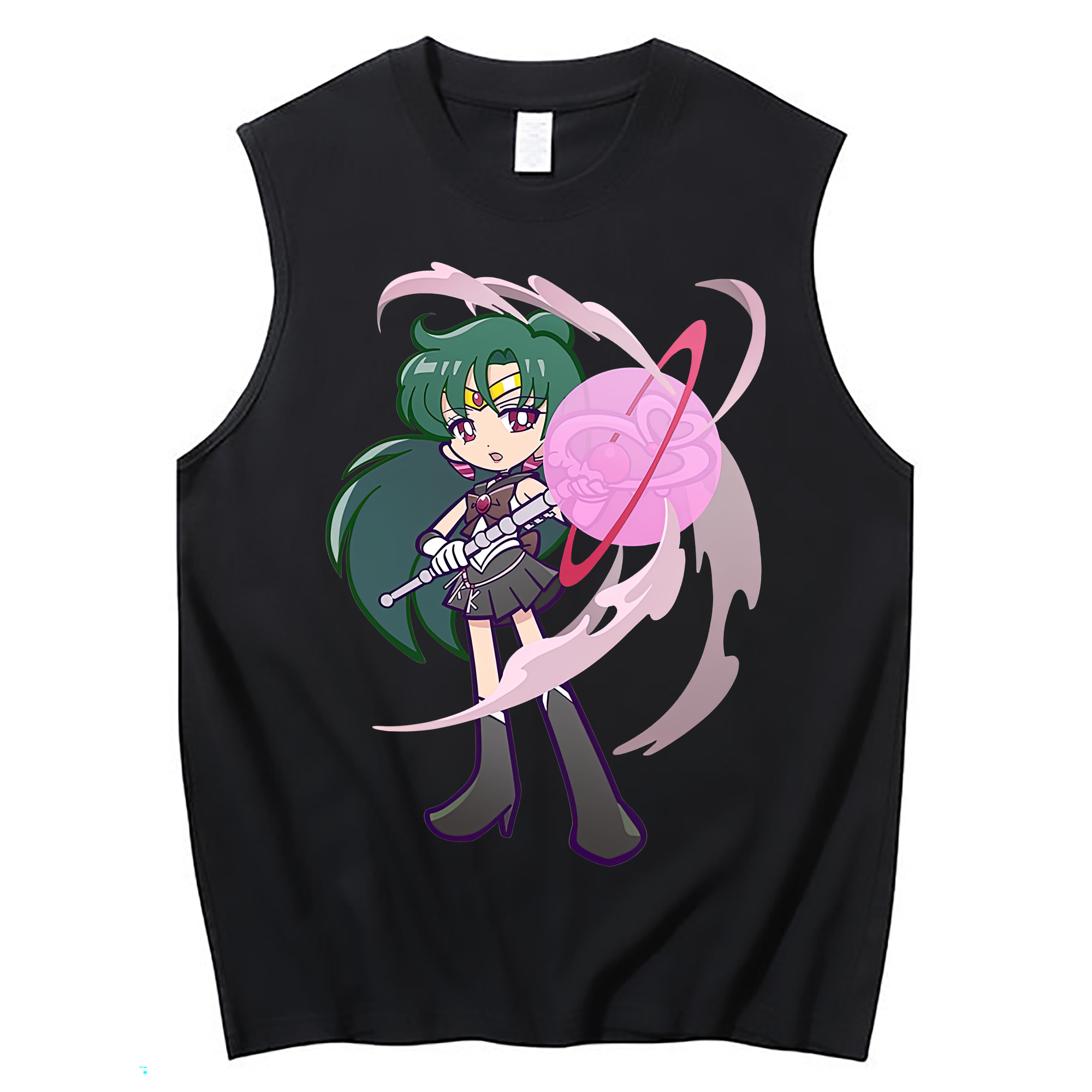 （画像用） 美少女戦士セーラームーン 冥王せつな Sailor Moon Meiou Setsuna コットン100％タンクトップ（フロントプリント）
