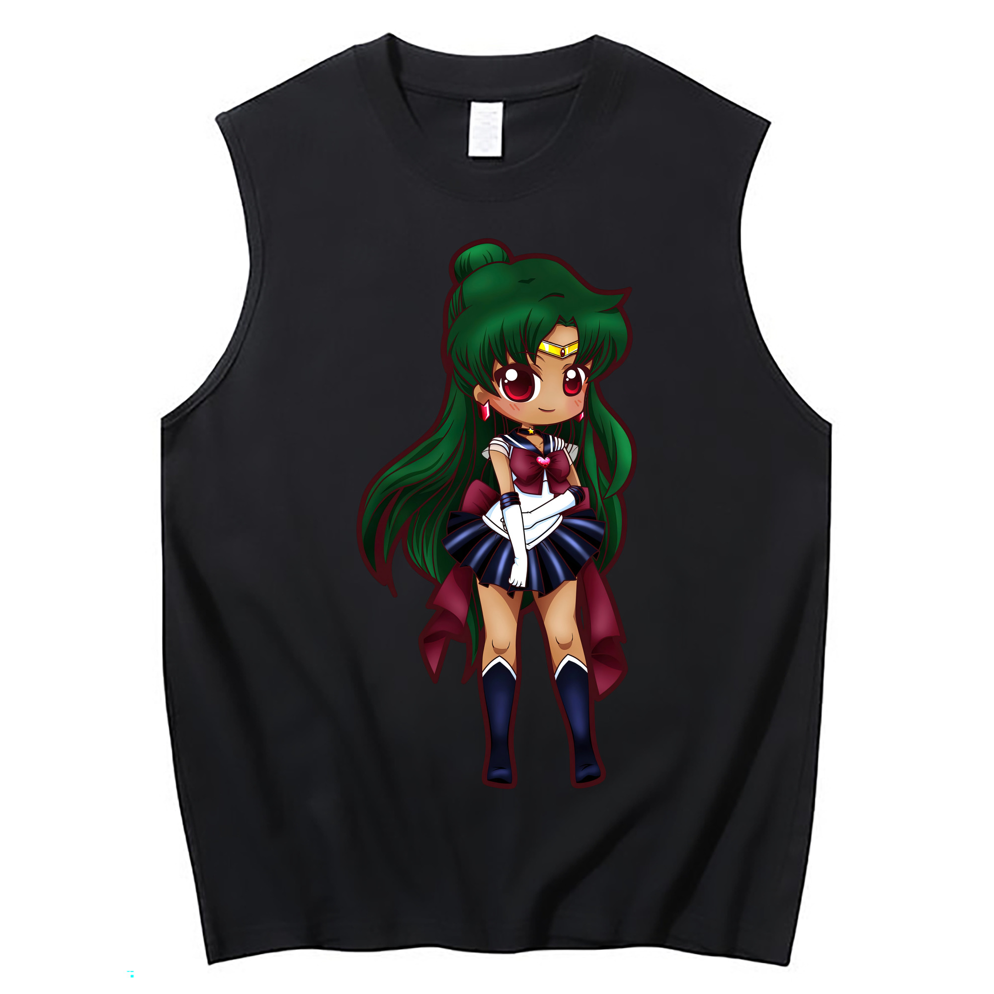 （画像用） 美少女戦士セーラームーン 冥王せつな Sailor Moon Meiou Setsuna コットン100％タンクトップ（フロントプリント）
