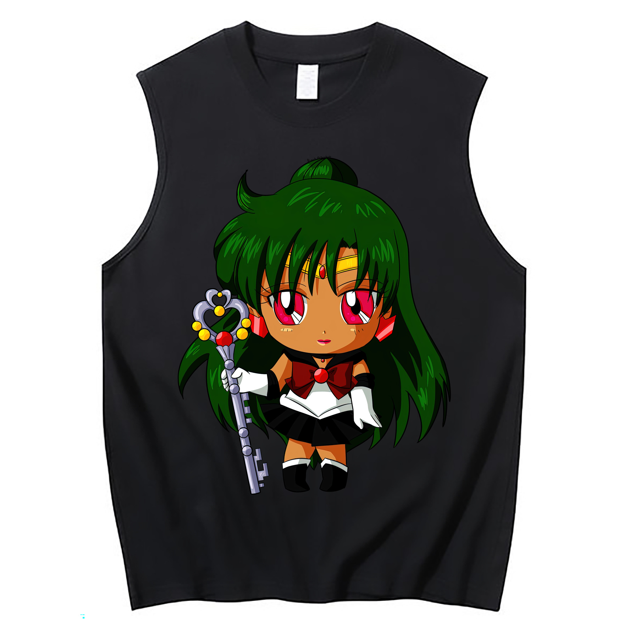 （画像用） 美少女戦士セーラームーン 冥王せつな Sailor Moon Meiou Setsuna コットン100％タンクトップ（フロントプリント）