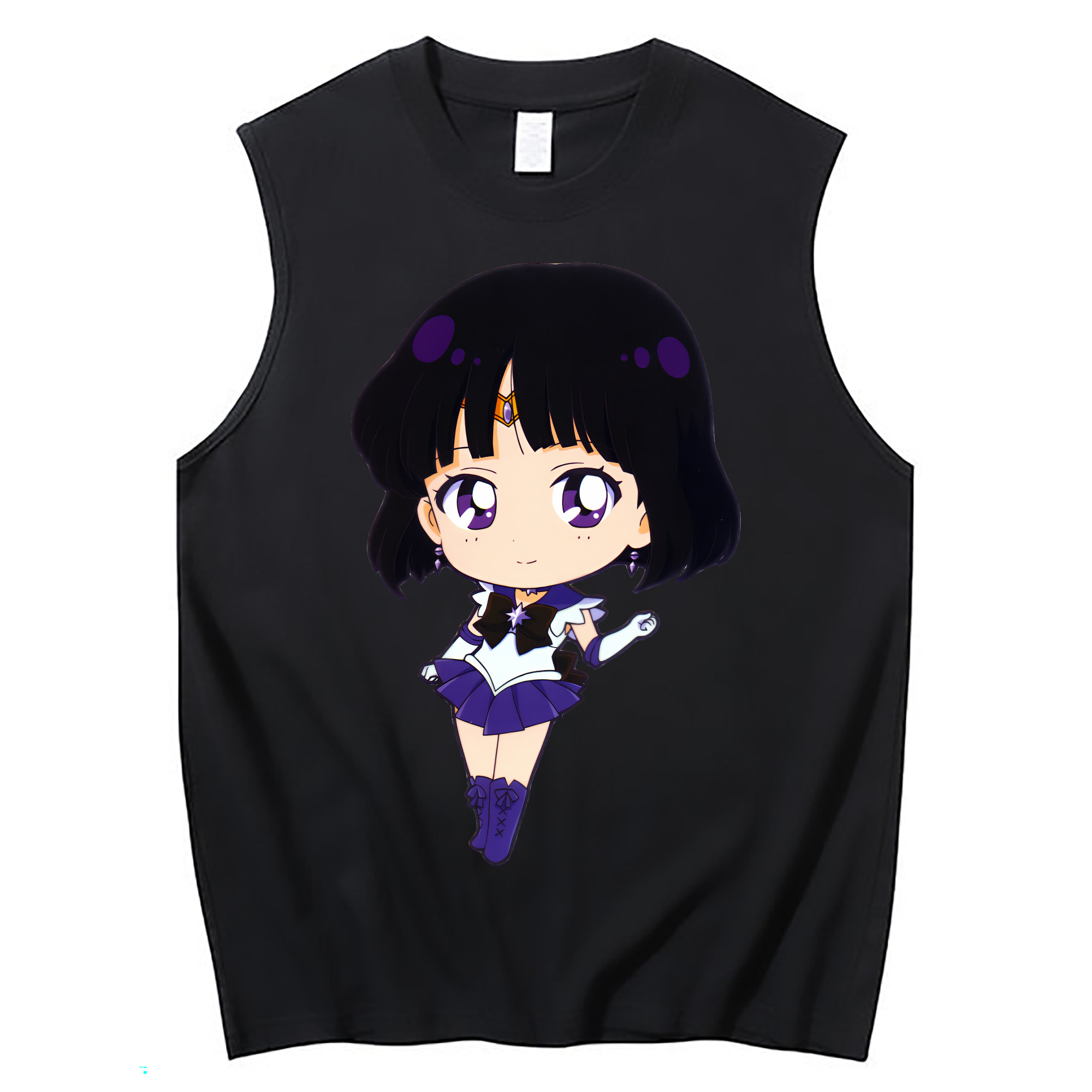 （画像用） 美少女戦士セーラームーン 土萠ほたる Sailor Moon Tomoe Hotaru （セーラーサターン；Sailor Saturn） コットン100％タンクトップ（フロントプリント）