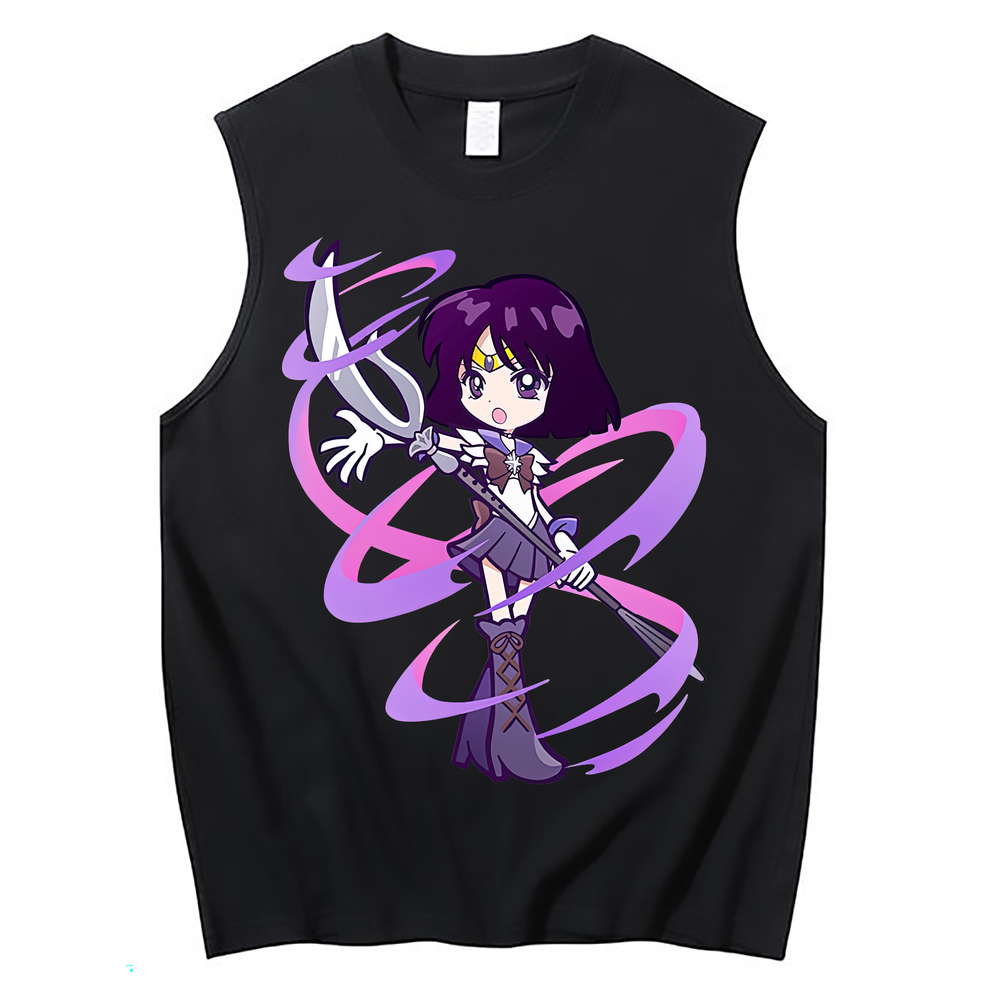 （画像用） 美少女戦士セーラームーン 土萠ほたる Sailor Moon Tomoe Hotaru （セーラーサターン；Sailor Saturn） コットン100％タンクトップ（フロントプリント）