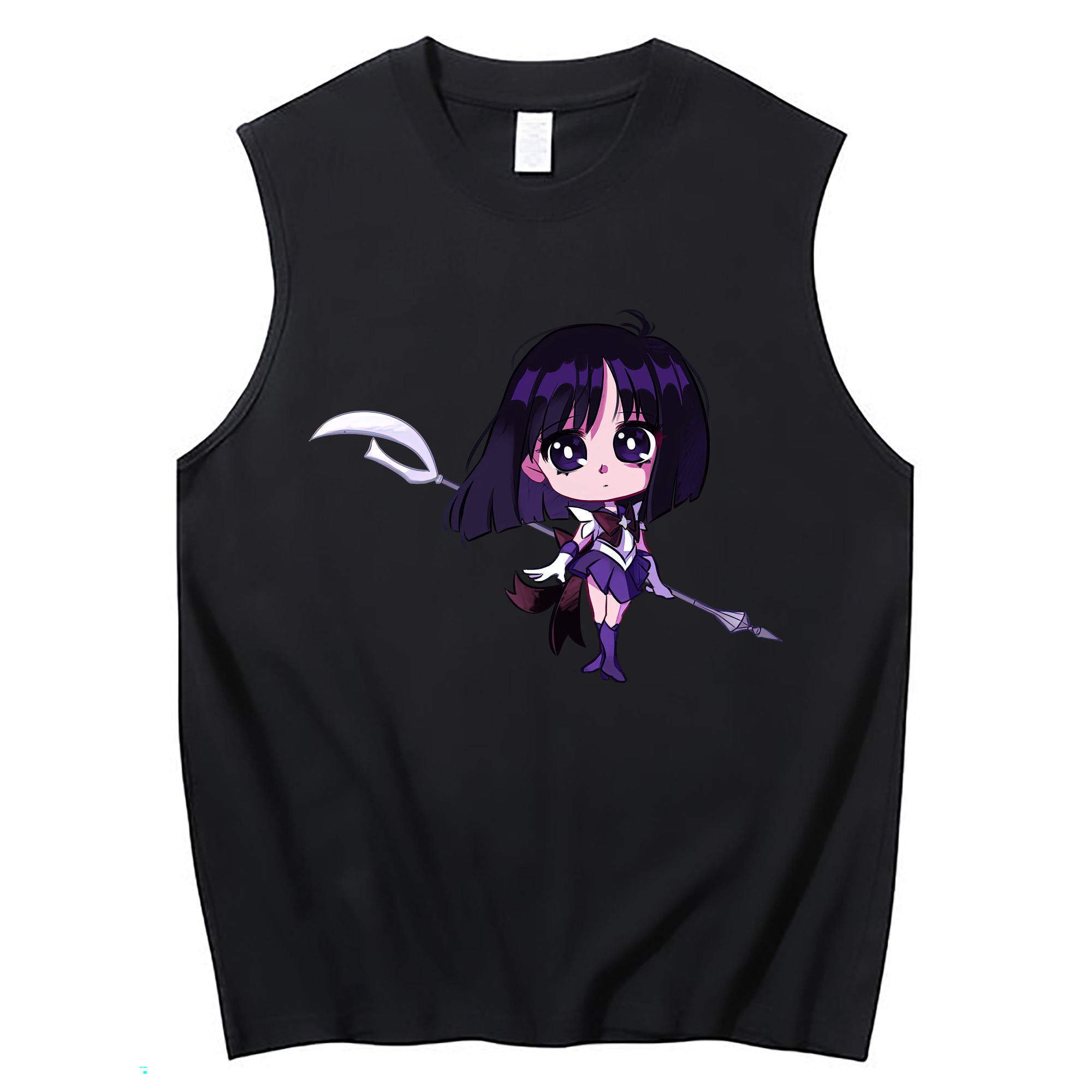 （画像用） 美少女戦士セーラームーン 土萠ほたる Sailor Moon Tomoe Hotaru （セーラーサターン；Sailor Saturn） コットン100％タンクトップ（フロントプリント）