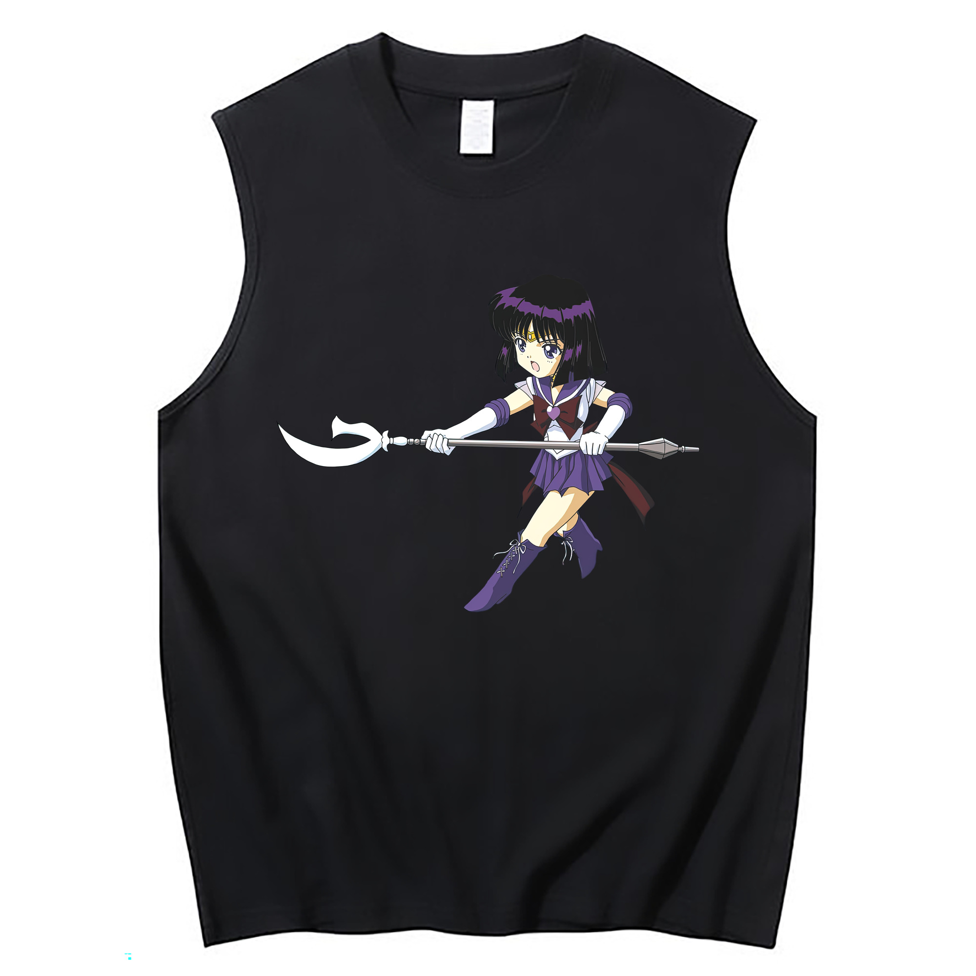 （画像用） 美少女戦士セーラームーン 土萠ほたる Sailor Moon Tomoe Hotaru （セーラーサターン；Sailor Saturn） コットン100％タンクトップ（フロントプリント）