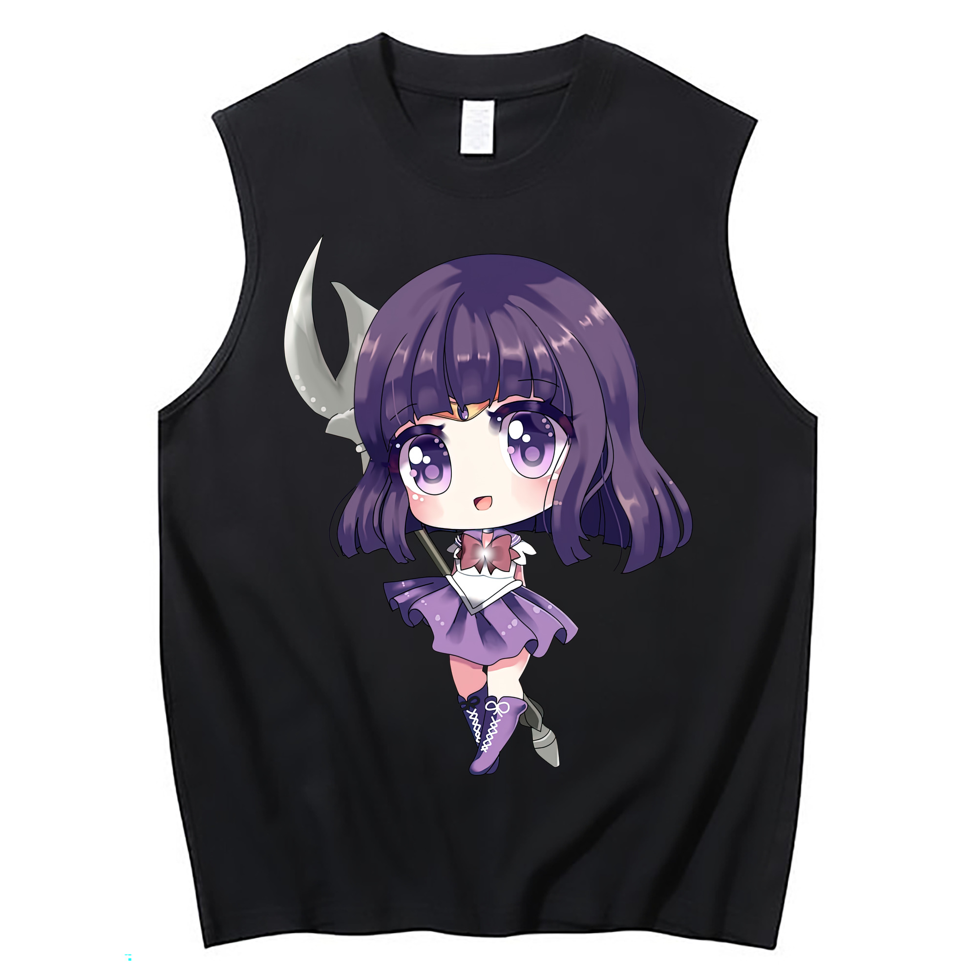 （画像用） 美少女戦士セーラームーン 土萠ほたる Sailor Moon Tomoe Hotaru （セーラーサターン；Sailor Saturn） コットン100％タンクトップ（フロントプリント）