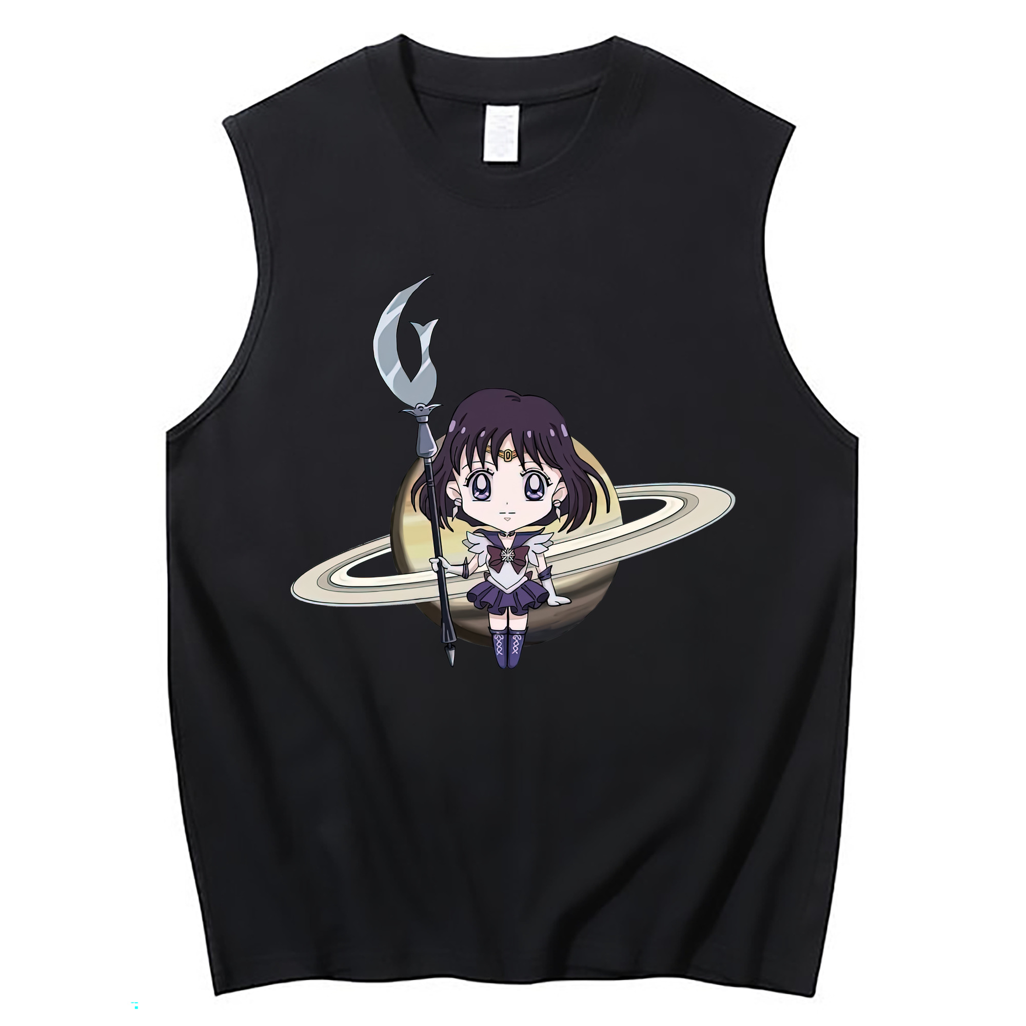 （画像用） 美少女戦士セーラームーン 土萠ほたる Sailor Moon Tomoe Hotaru （セーラーサターン；Sailor Saturn） コットン100％タンクトップ（フロントプリント）